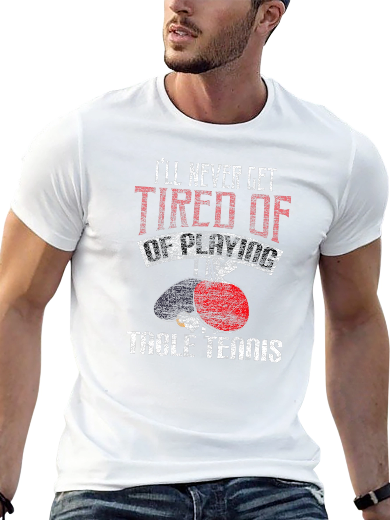 Black Table Tennis Graphic Tee: I'll Never Get Tired view 13