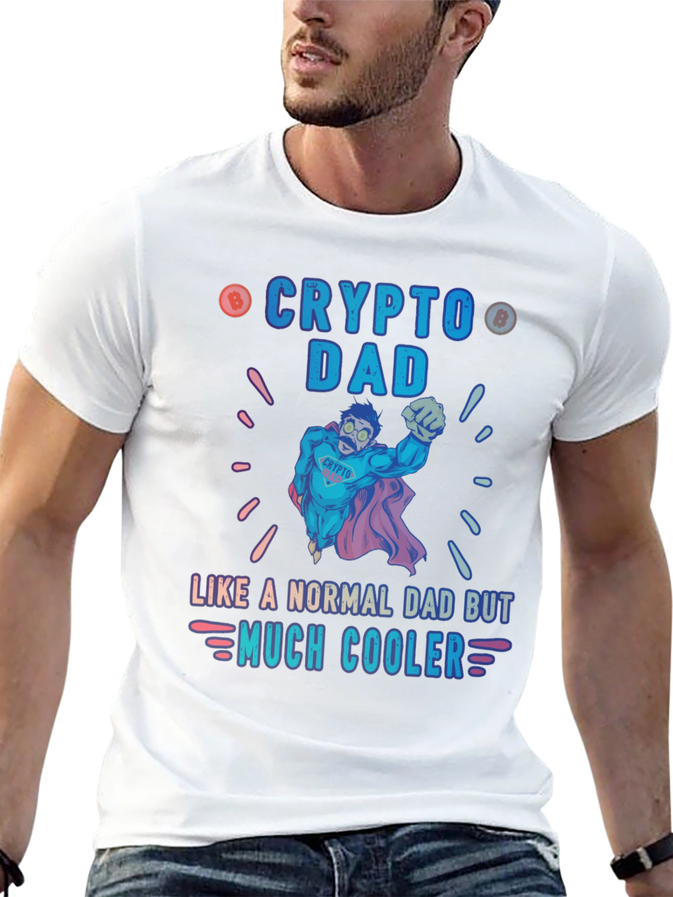 Black Crypto Dad T-Shirt - Like a Normal Dad But Much Cooler view 13