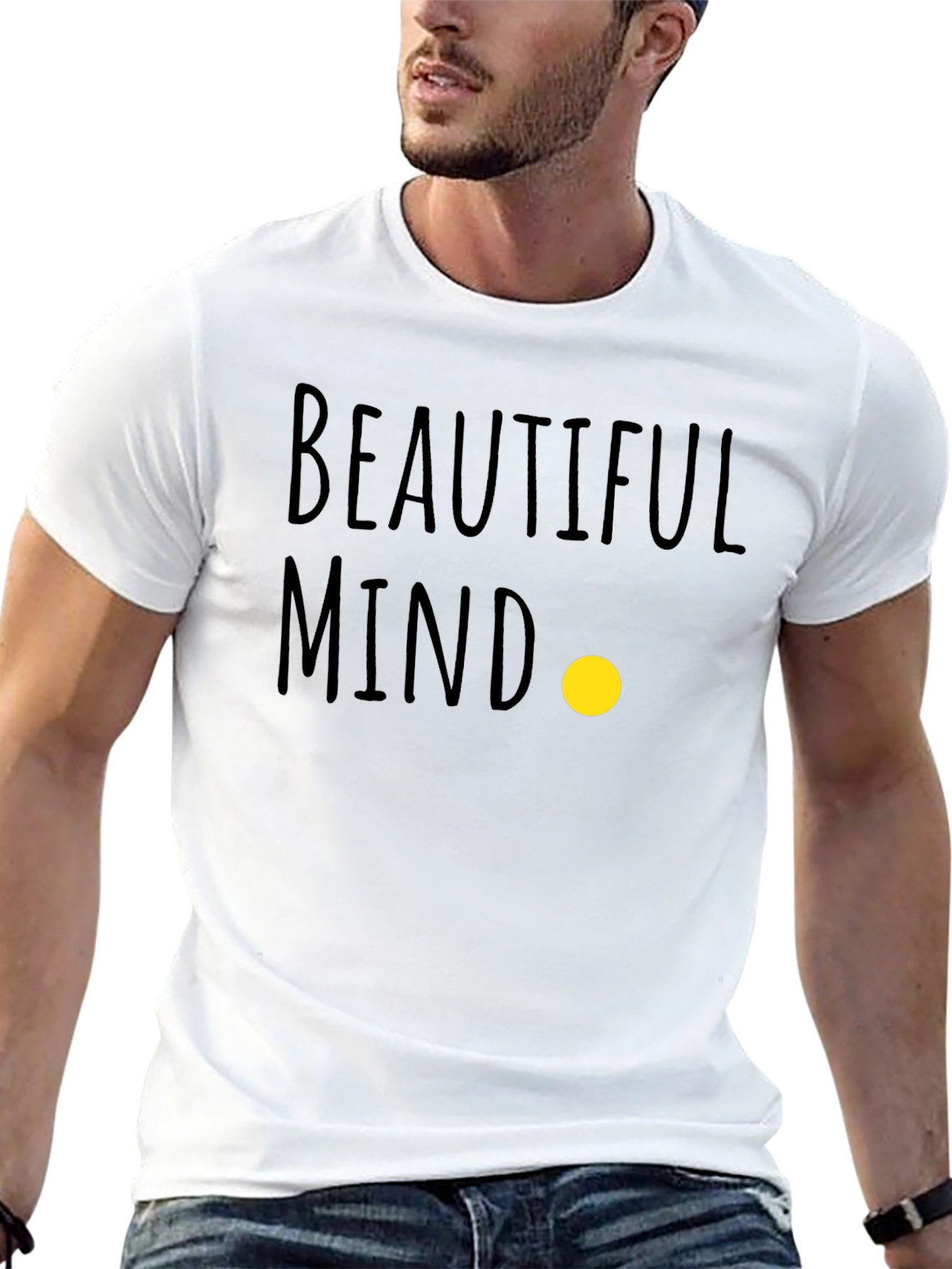 Black Beautiful Mind Graphic Tee - Soft Cotton Blend view 13