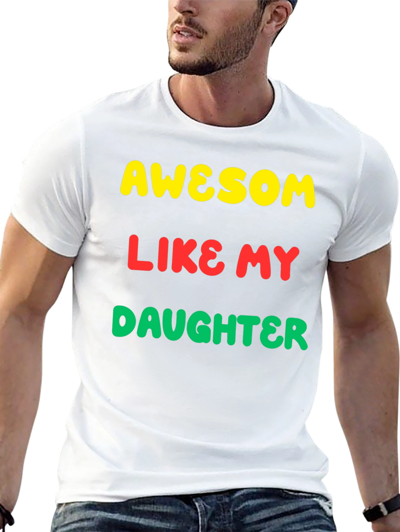 Black Awesome Like My Daughter Graphic Tee view 13