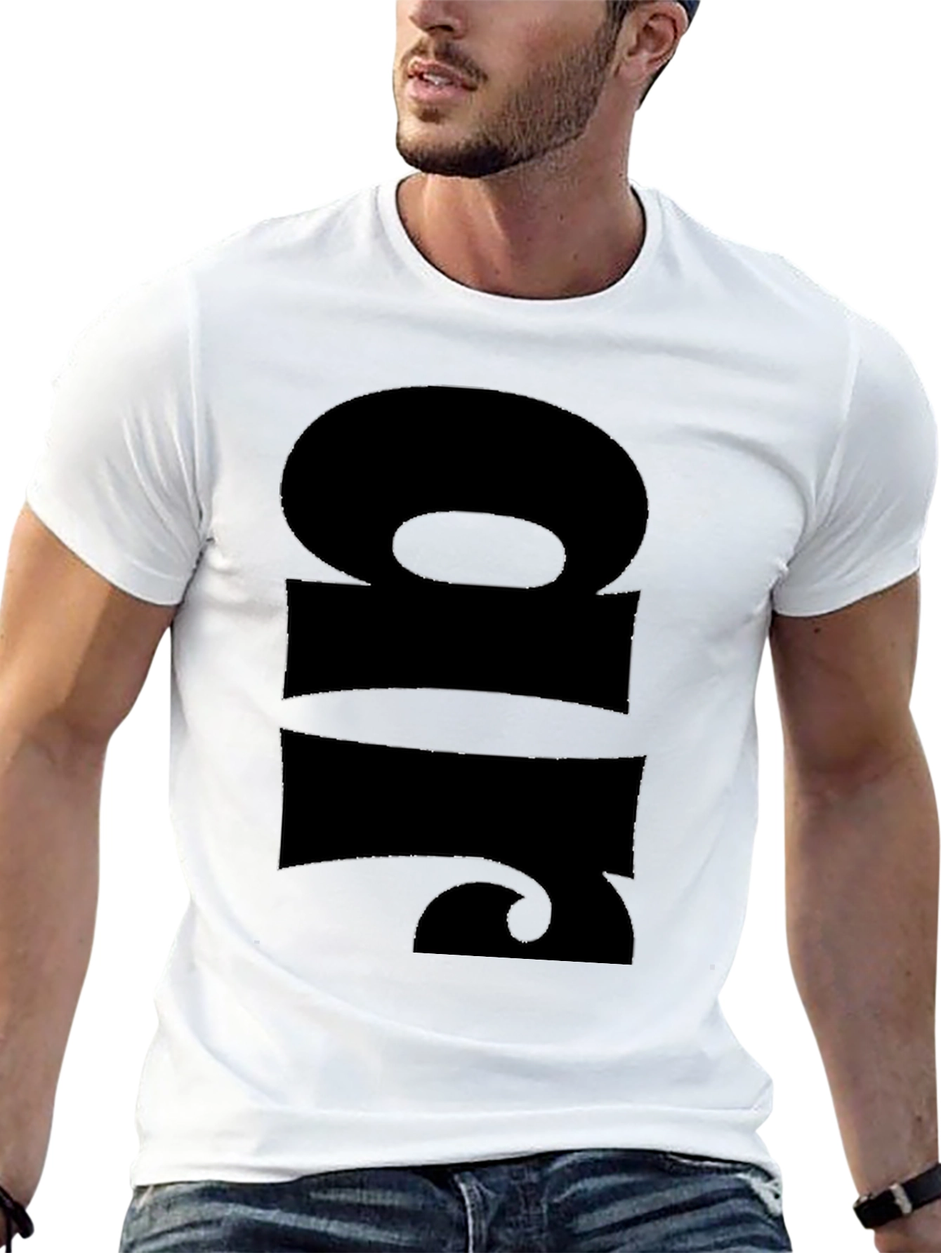 Black Bold Graphic Print Black T-Shirt view 13