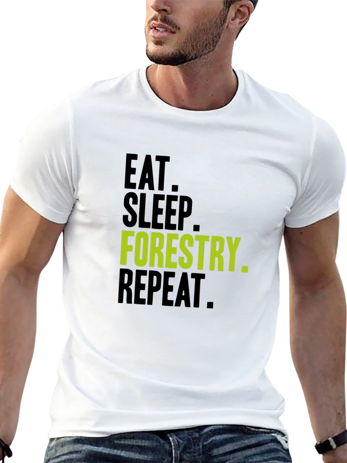 Black Eat Sleep Forestry Repeat T-Shirt view 13