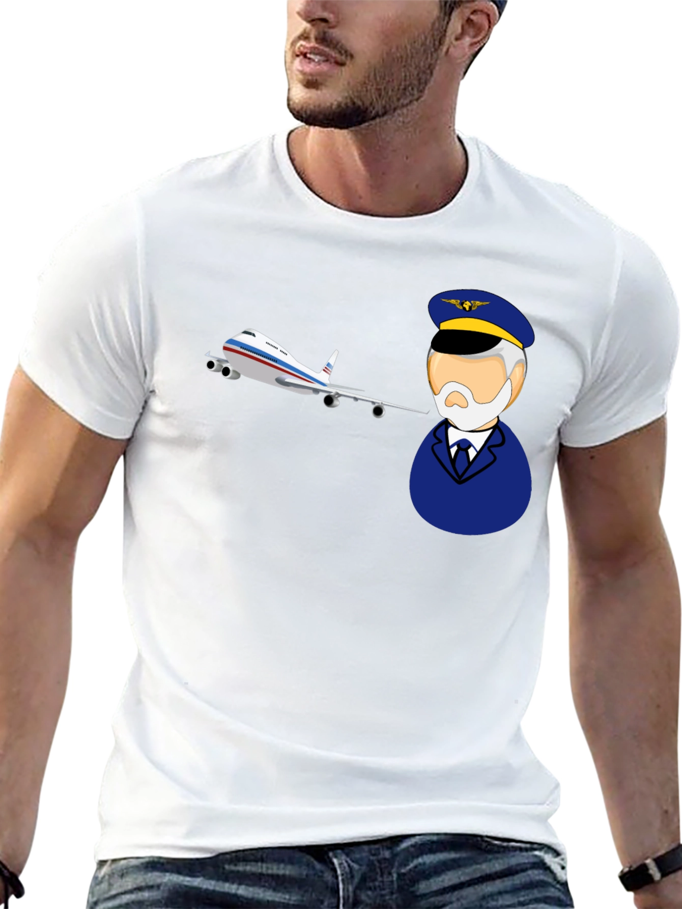 Black Pilot & Plane Graphic Tee - Aviation T-Shirt view 13