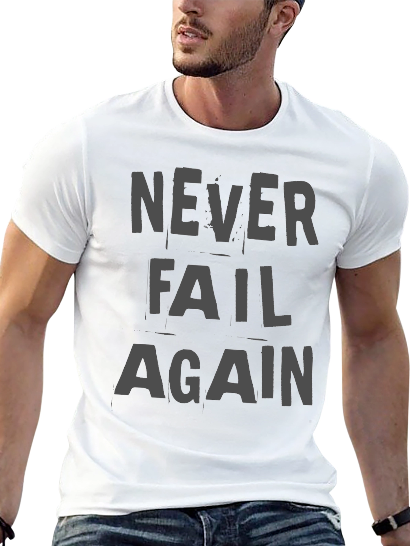 Black Never Fail Again Graphic T-Shirt view 13