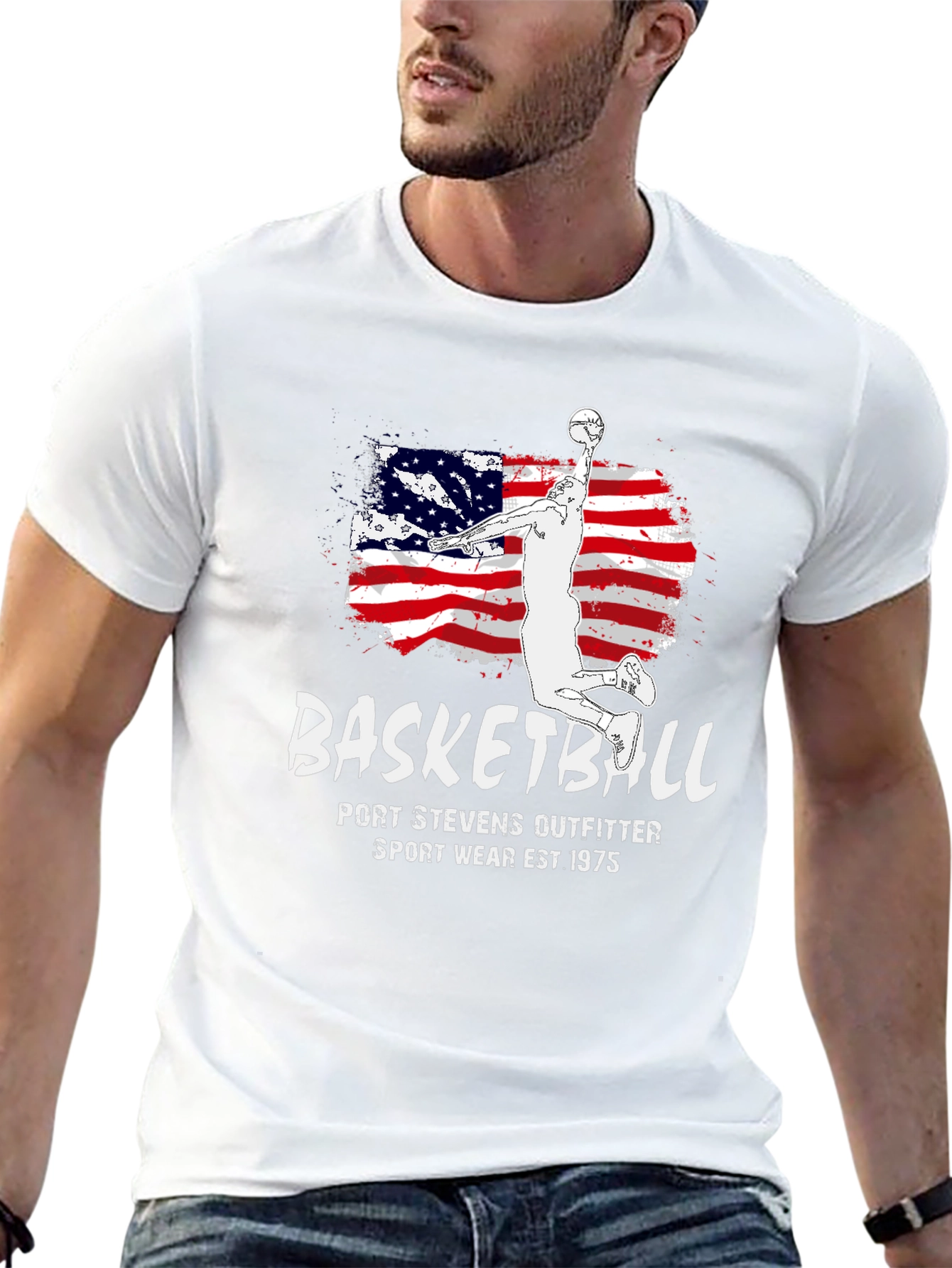 Black Basketball USA Flag Graphic Tee - Port Stevens Outfitters view 13