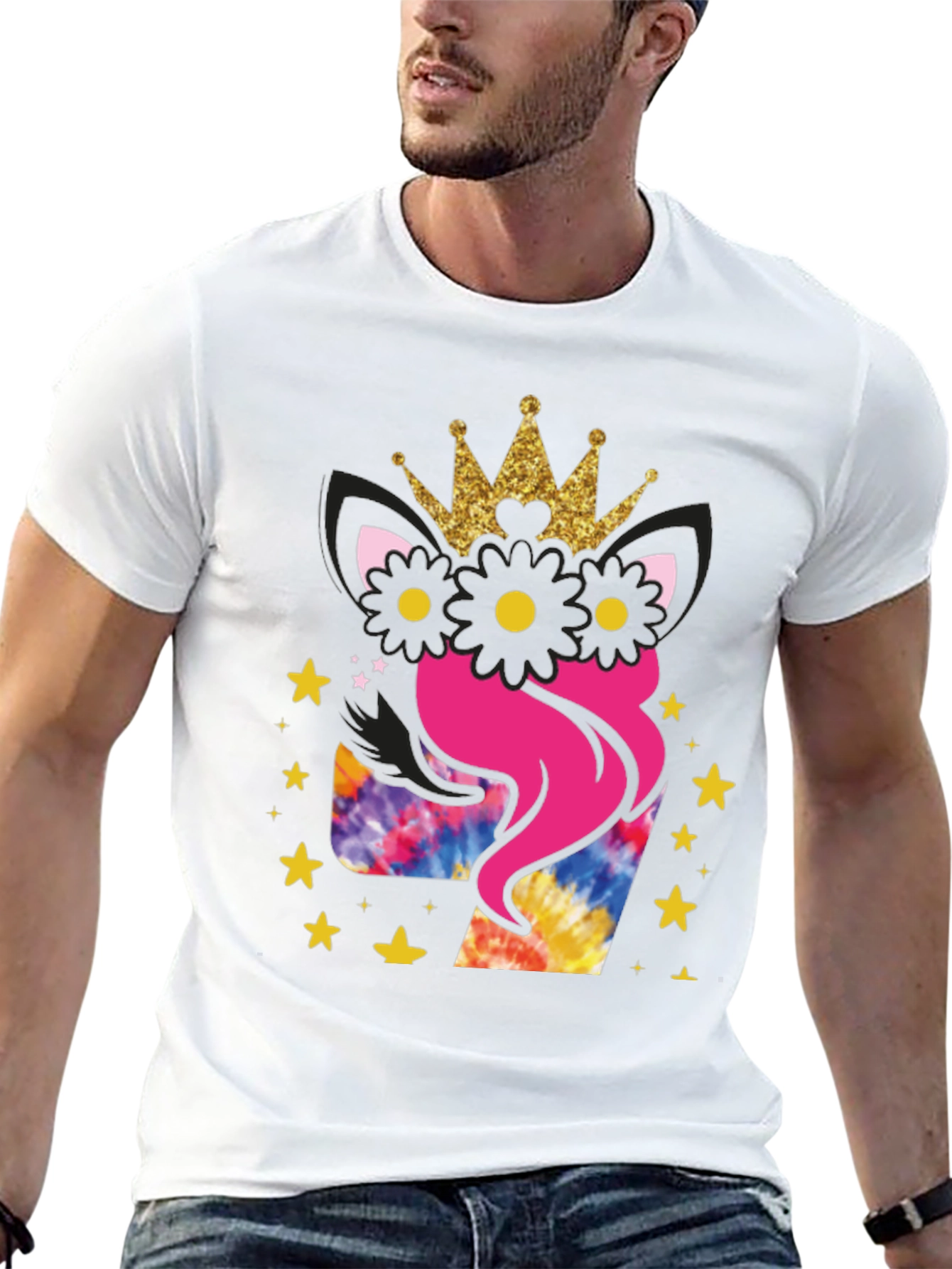 Black Girl's 7th Birthday Unicorn T-Shirt view 13