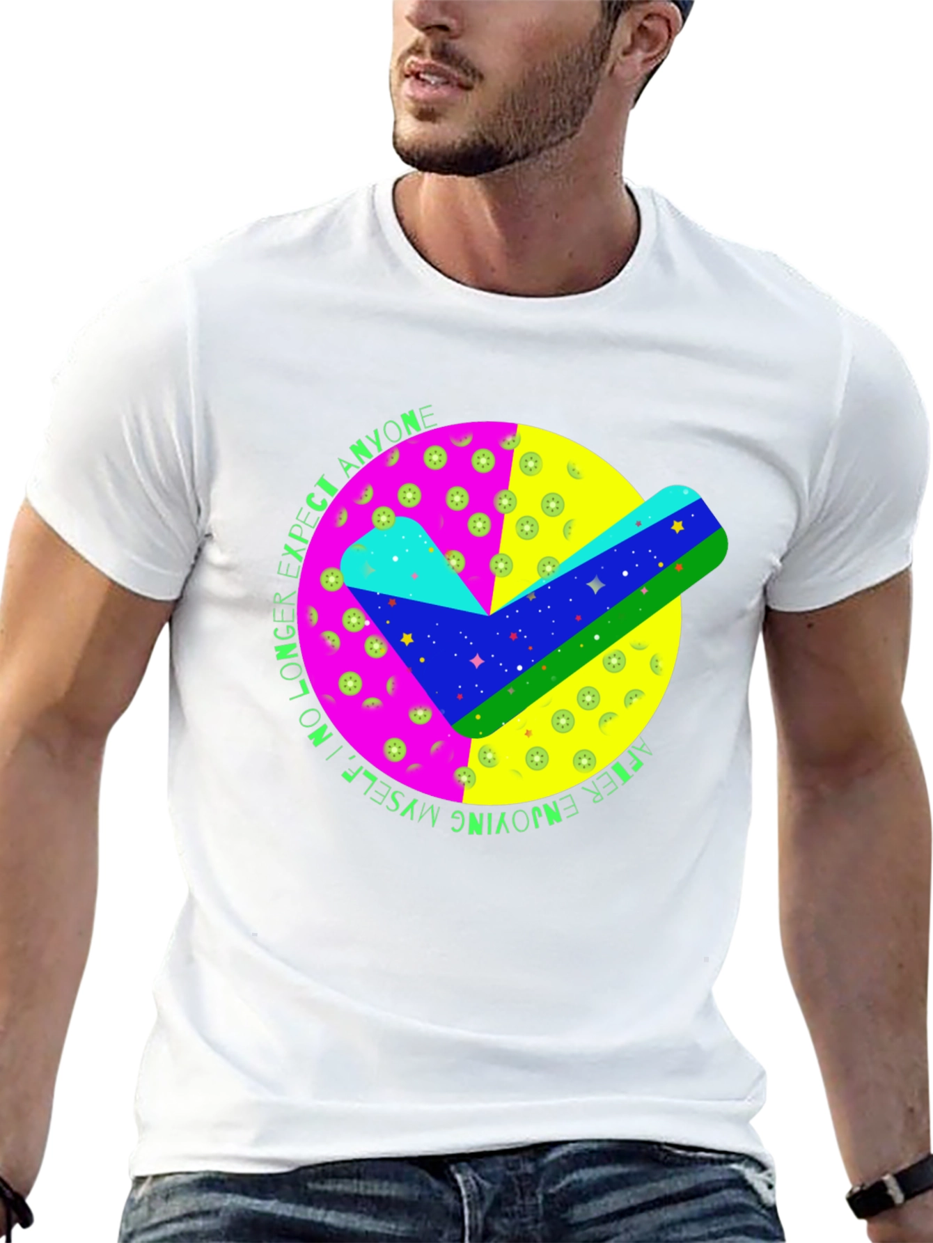 Black Colorful Check Mark Graphic T-Shirt view 13