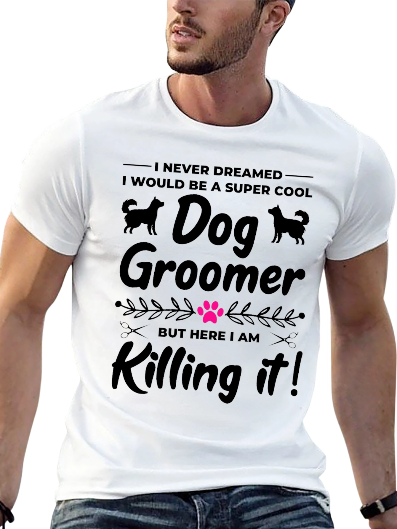 Black Super Cool Dog Groomer T-Shirt view 13