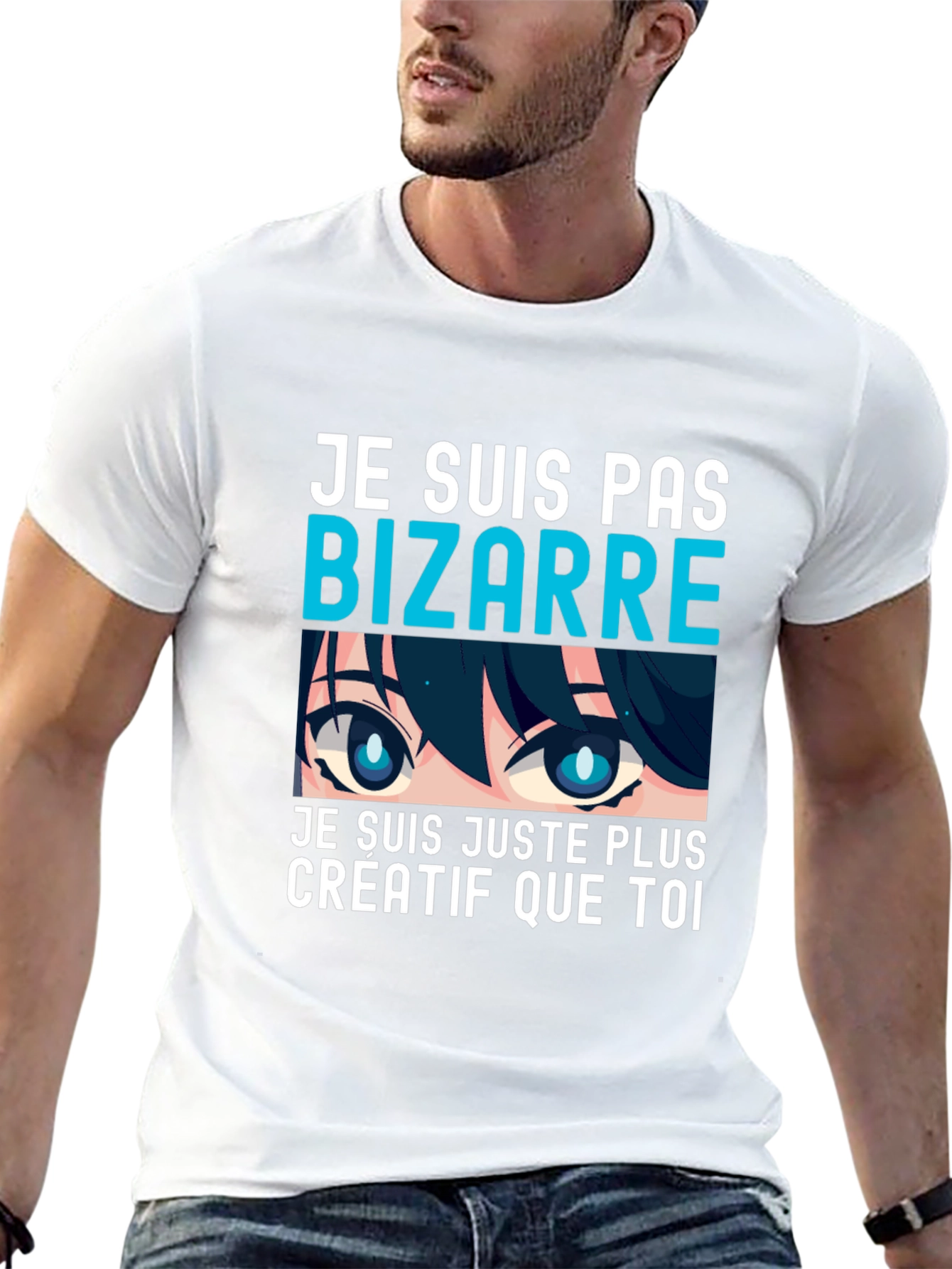 Black Creative Anime Eyes Graphic T-Shirt - Unique Tee view 13
