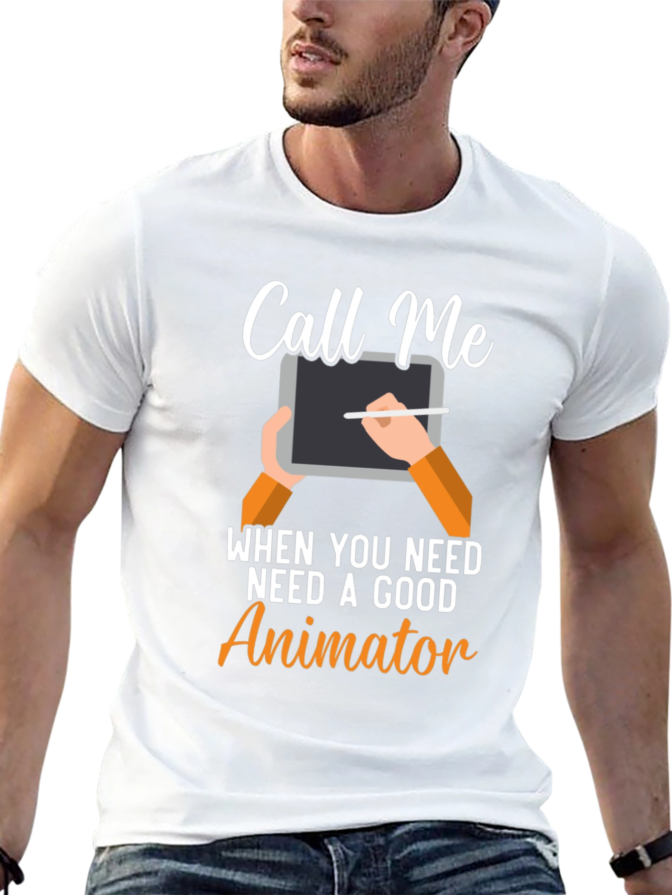 Black Call Me Animator T-Shirt - Creative Design view 13