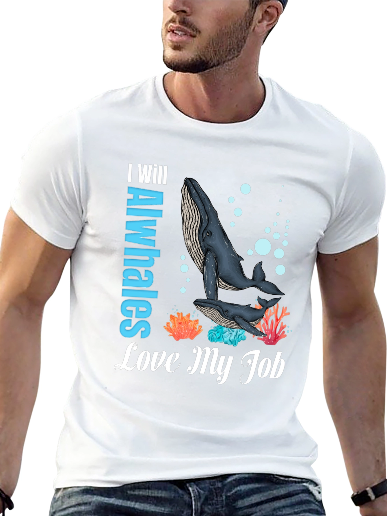 Black I Will Alwhales Love My Job T-Shirt view 13