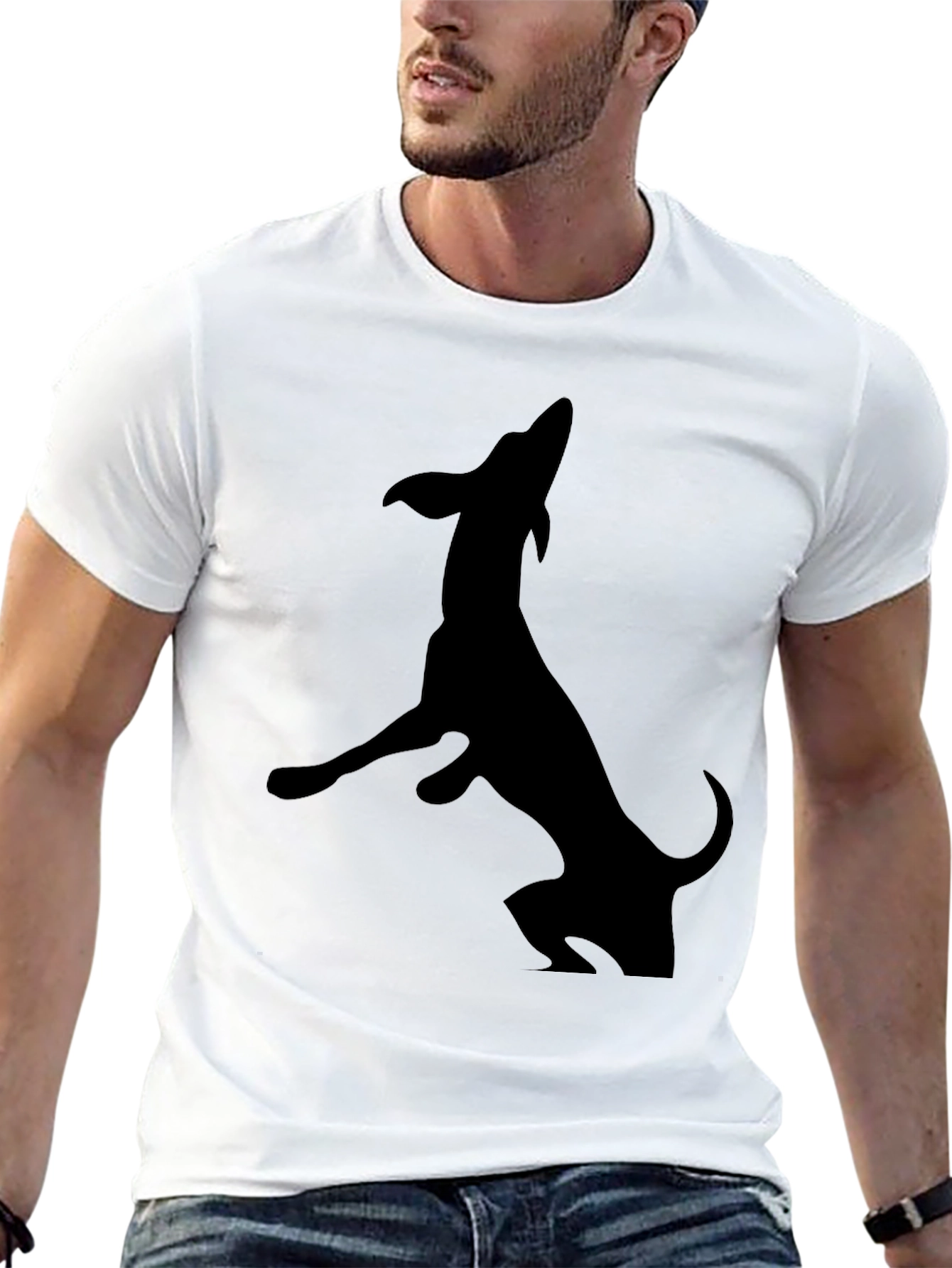 Black Black Dachshund Silhouette Graphic Tee view 13