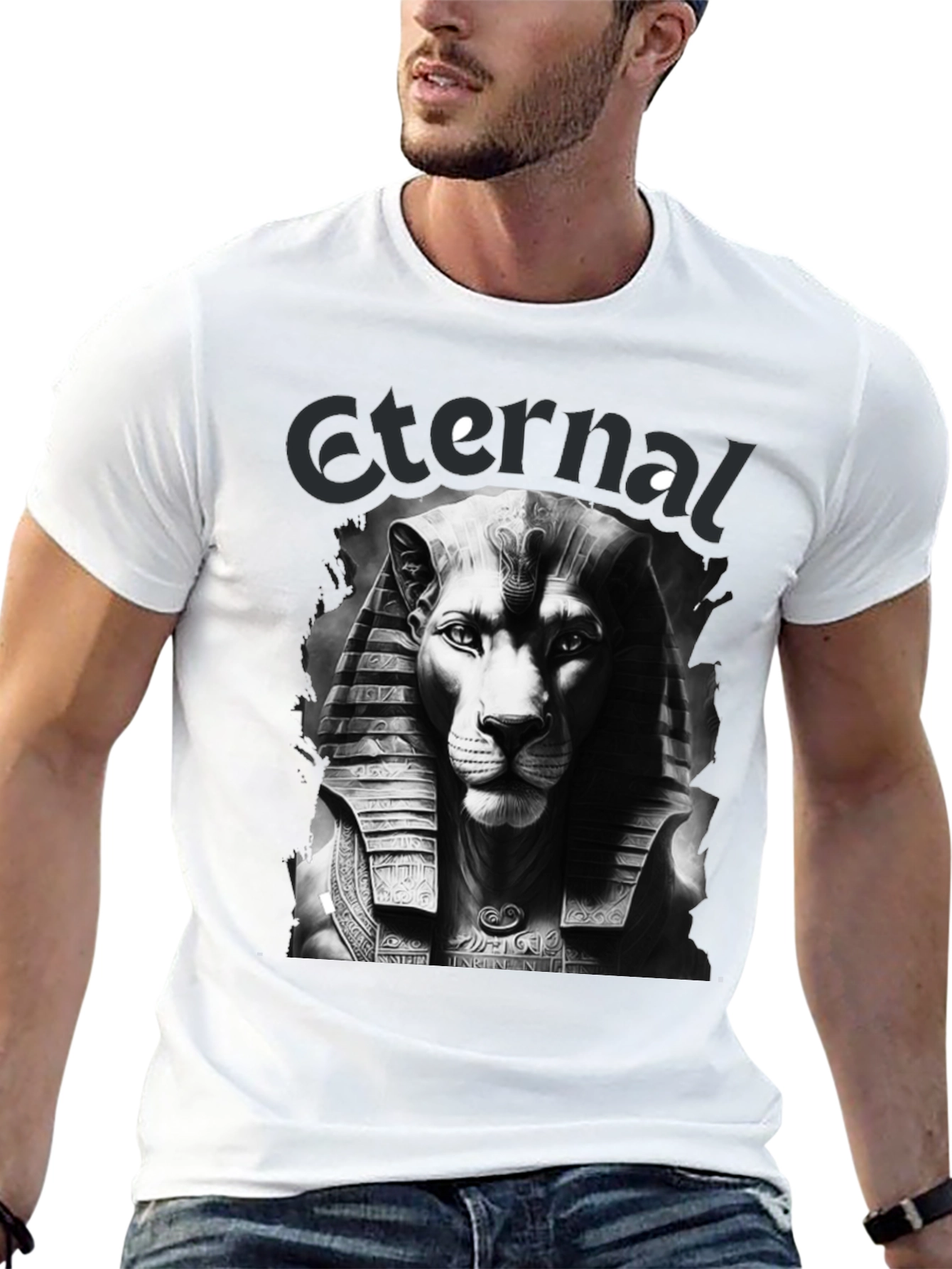 Black Eternal Lion Pharaoh Black Graphic Tee view 13