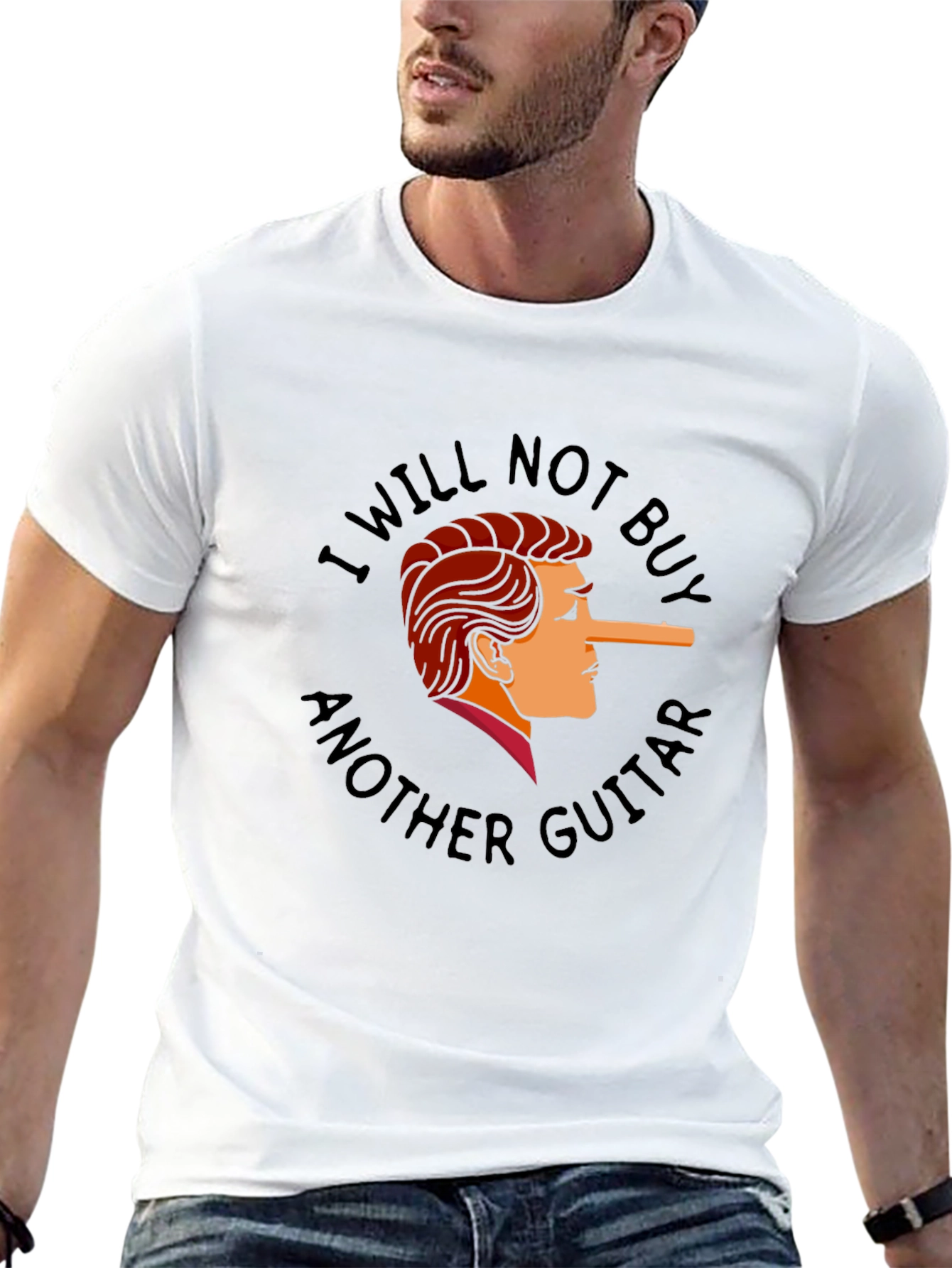 Black I Will Not Buy Another Guitar Funny T-Shirt view 13
