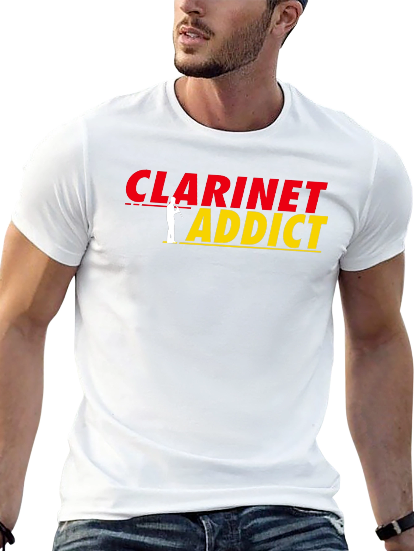 Black Clarinet Addict T-Shirt - Musical Instrument Player Tee view 13