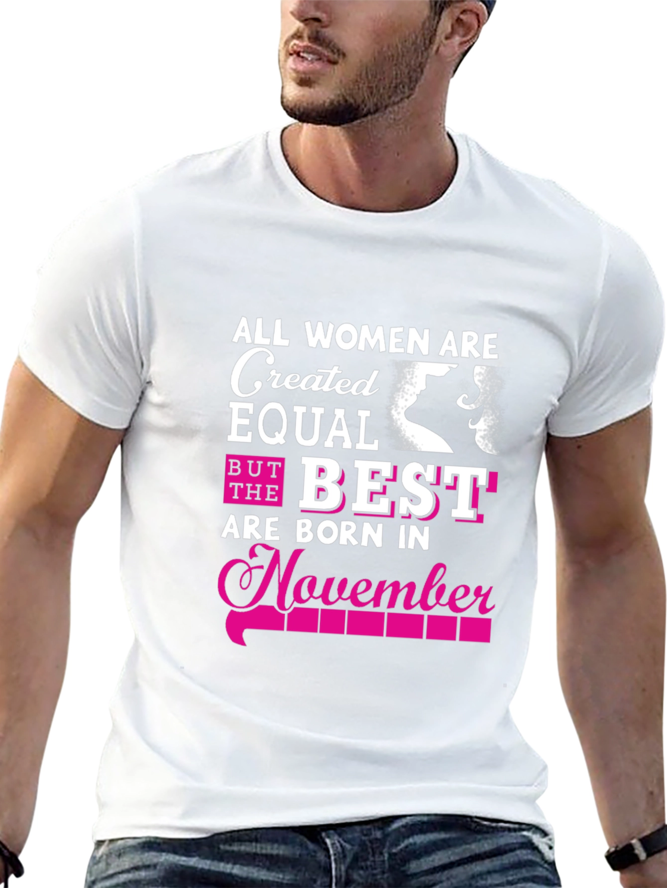 Black All Women Are Created Equal November Birthday T-Shirt view 13