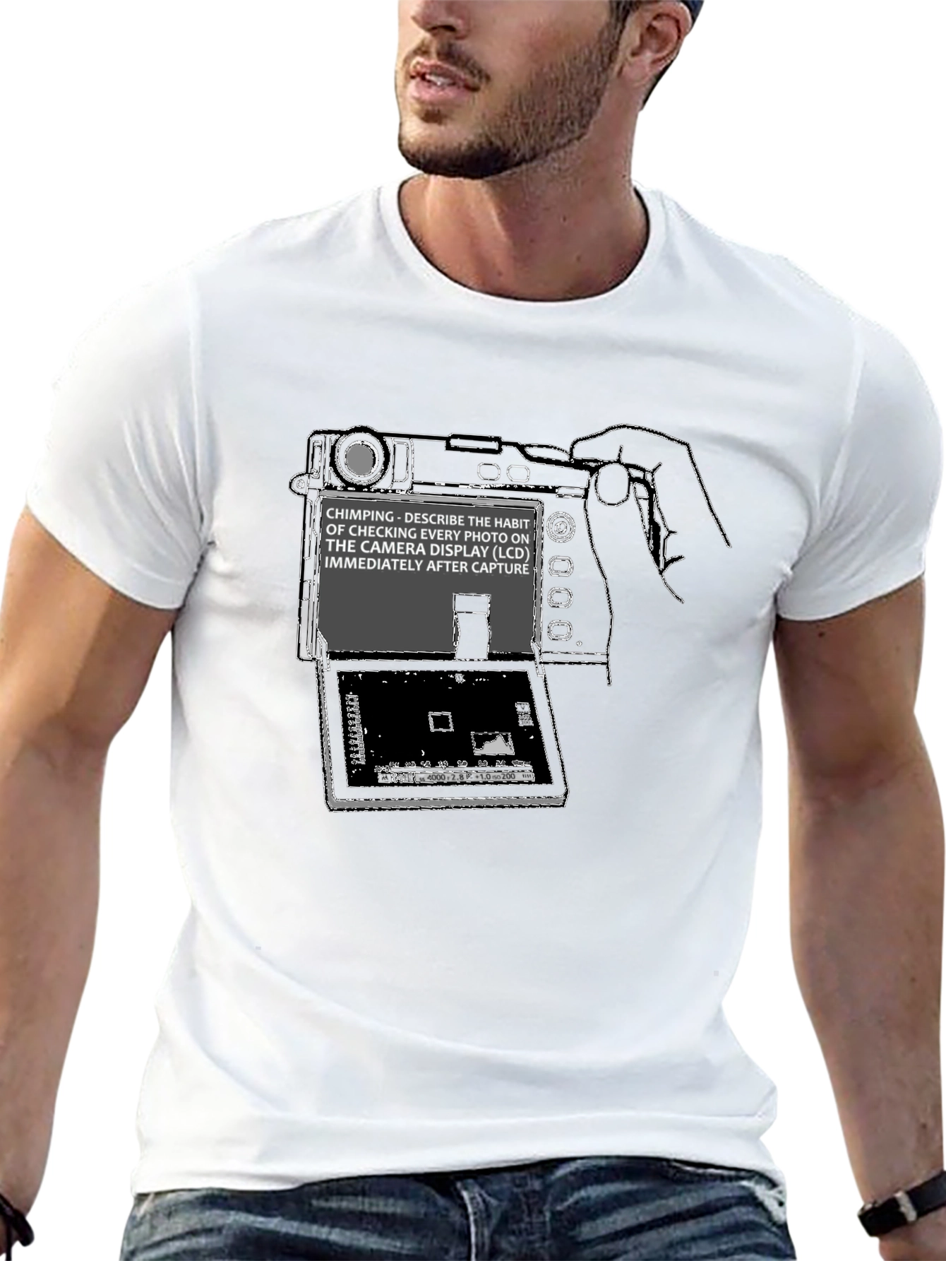 Black Chimping Camera Definition T-Shirt - Photographer Humor Tee view 13