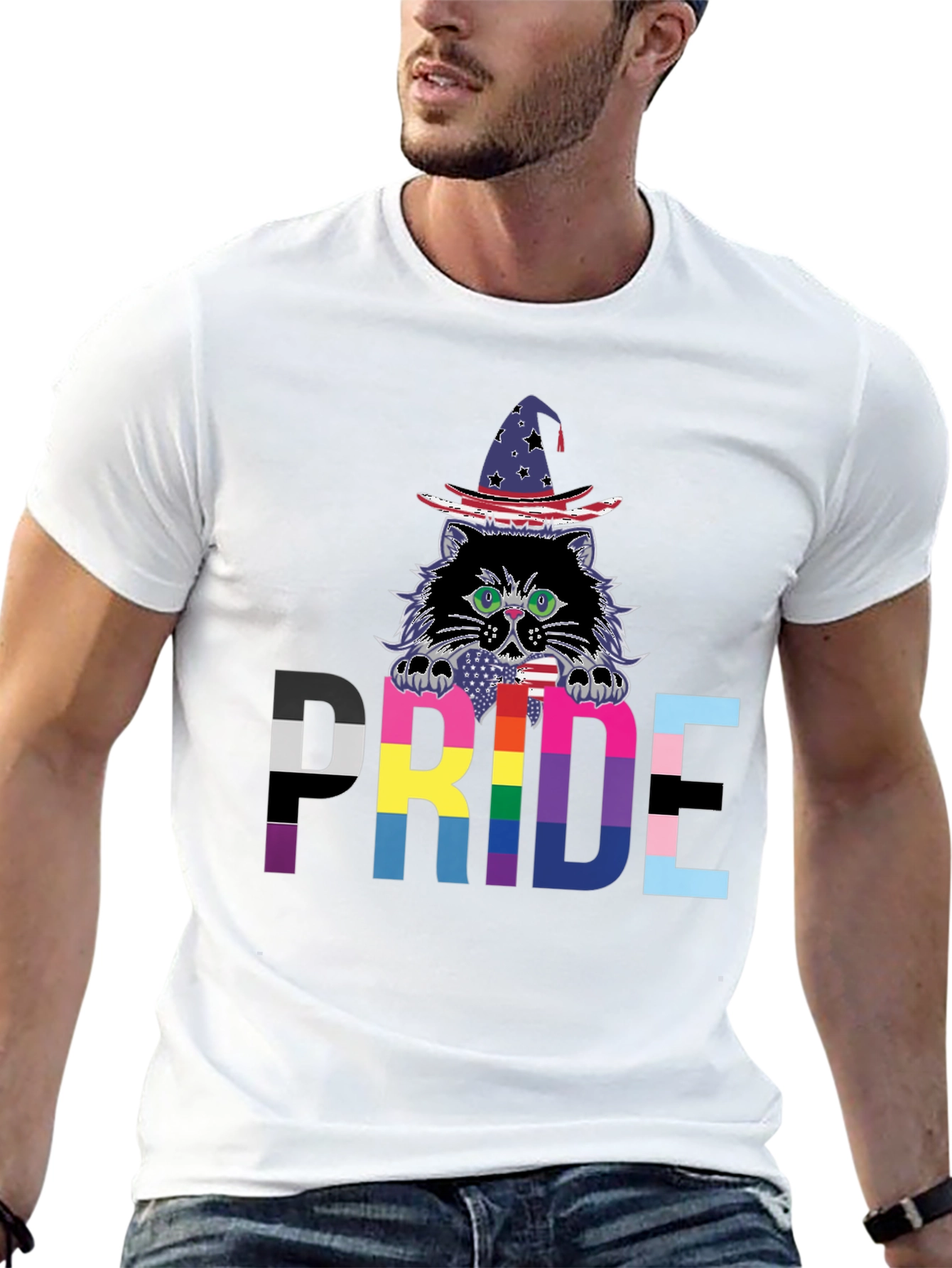 Black Pride Cat Wizard T-Shirt view 13