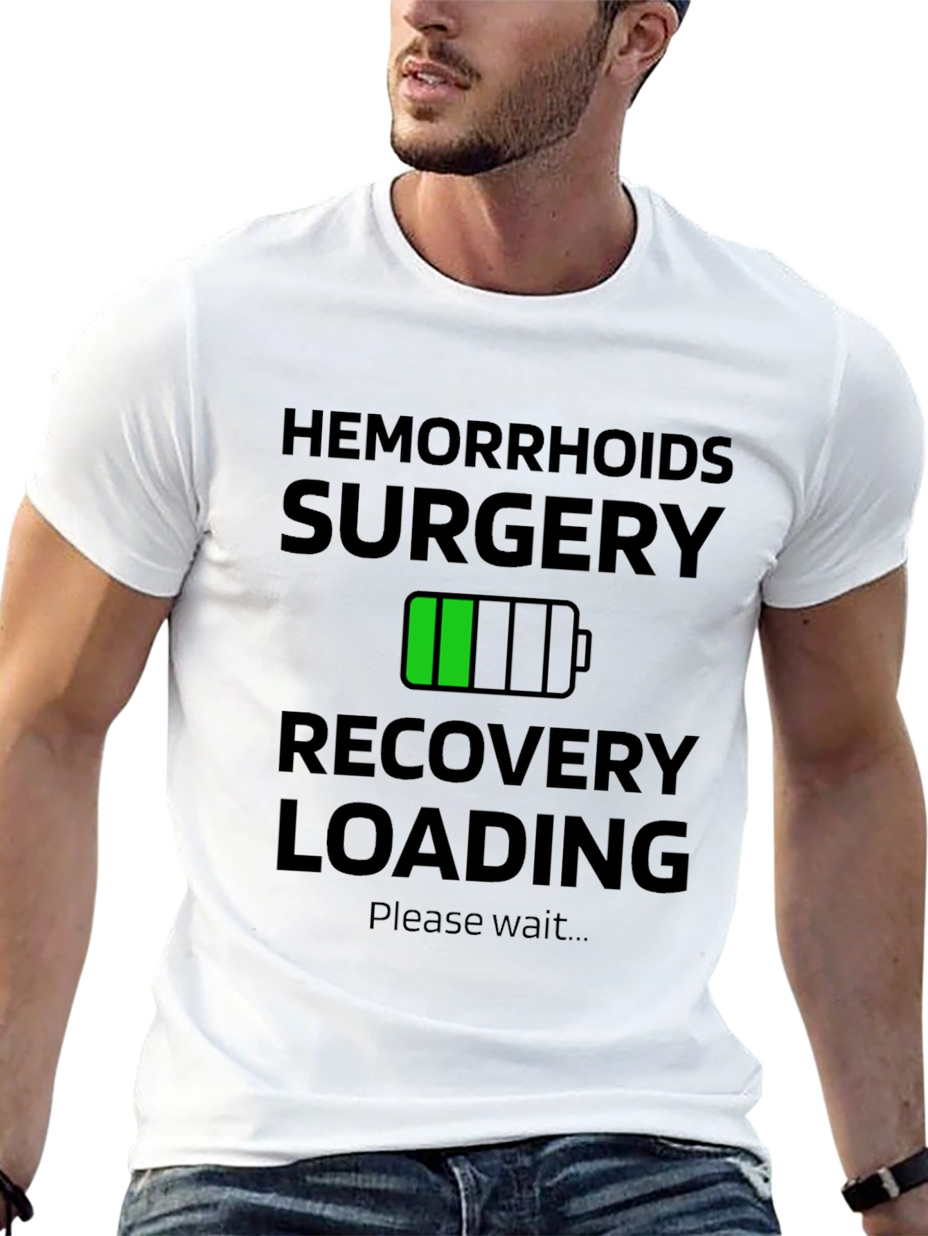 Black Hemorrhoids Surgery Recovery Funny T-Shirt view 13