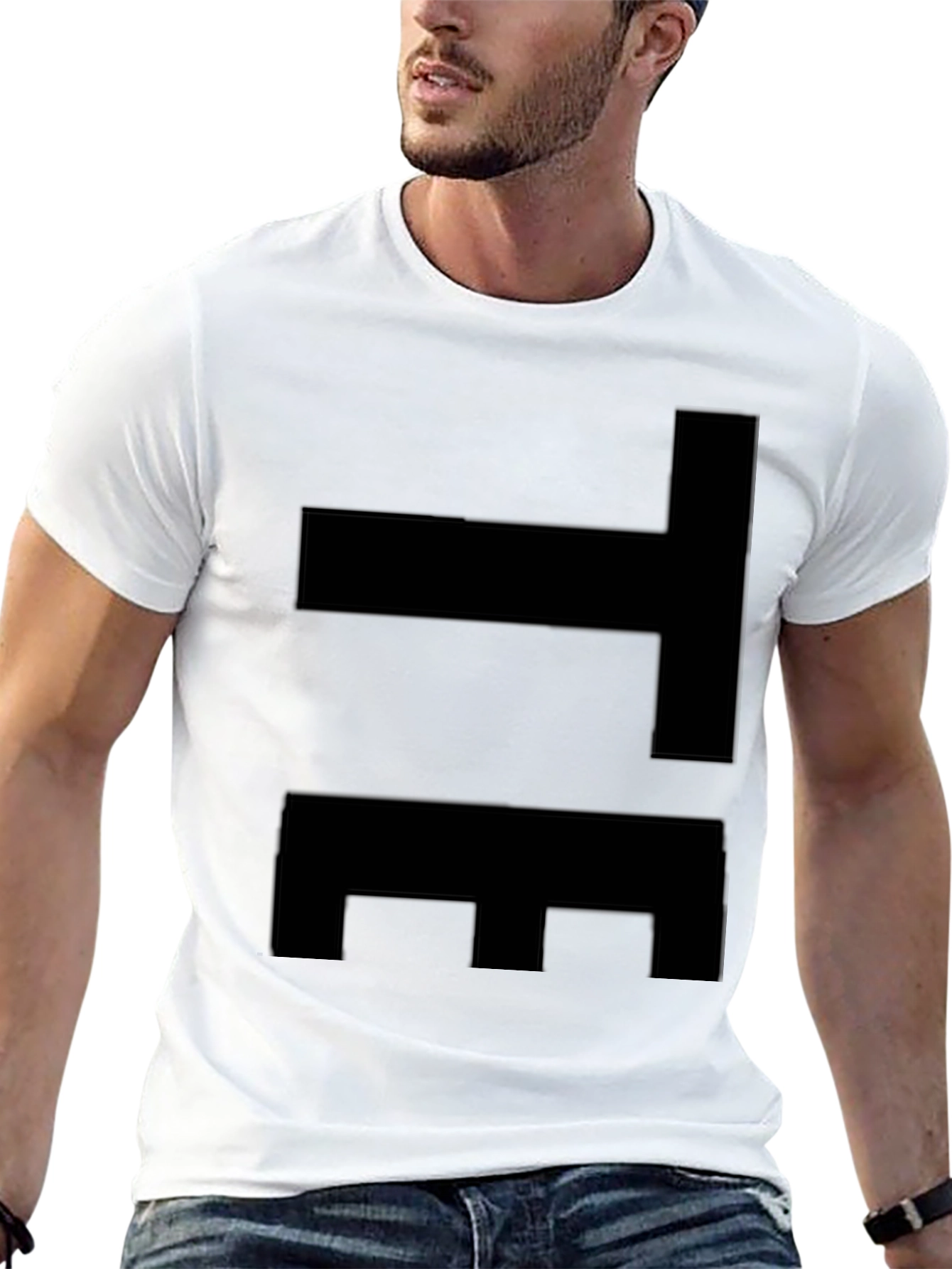 Black Modern Abstract Graphic Tee - Black view 13