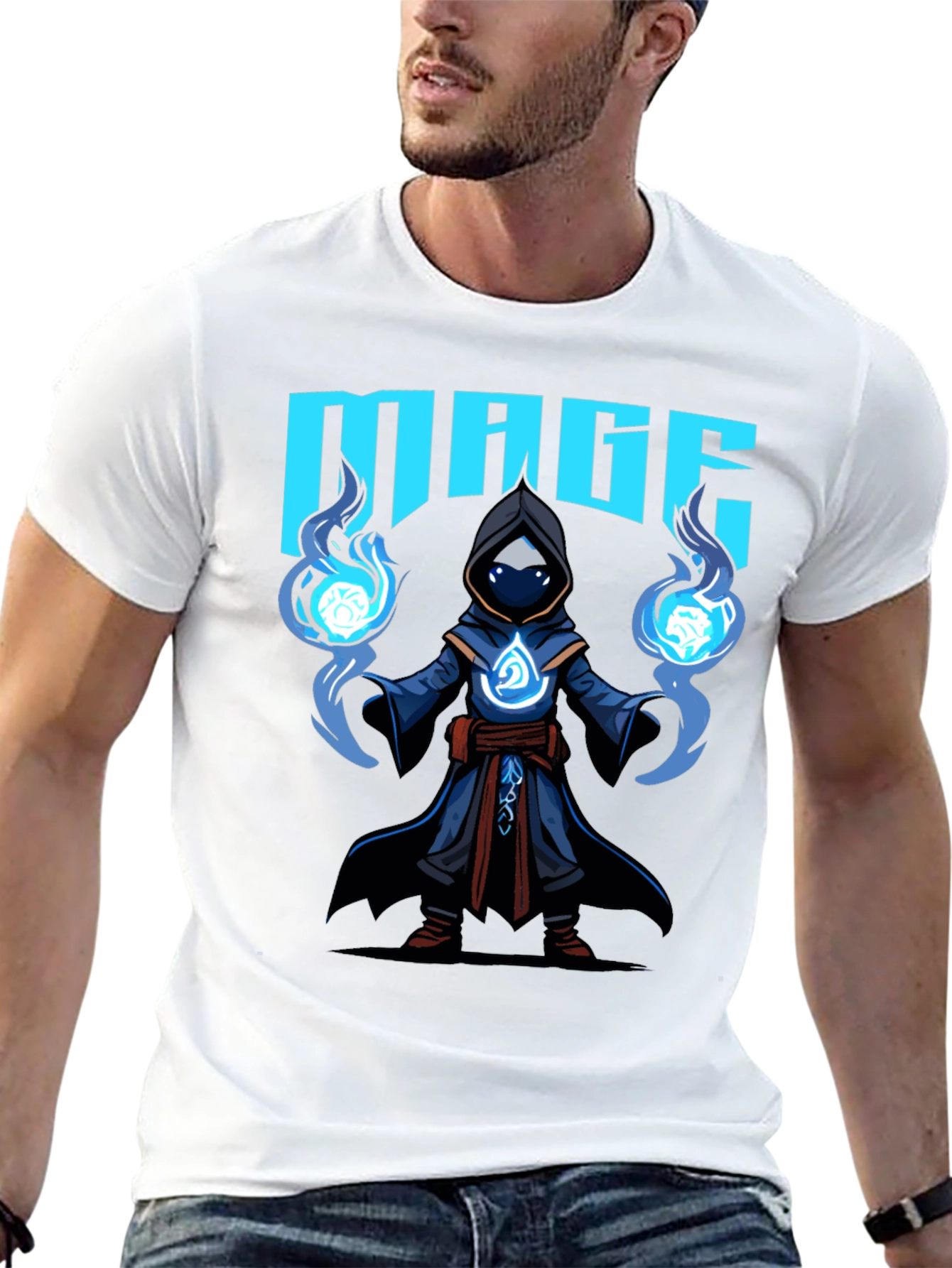 Black Mage Graphic T-Shirt - Black Cotton Tee view 13
