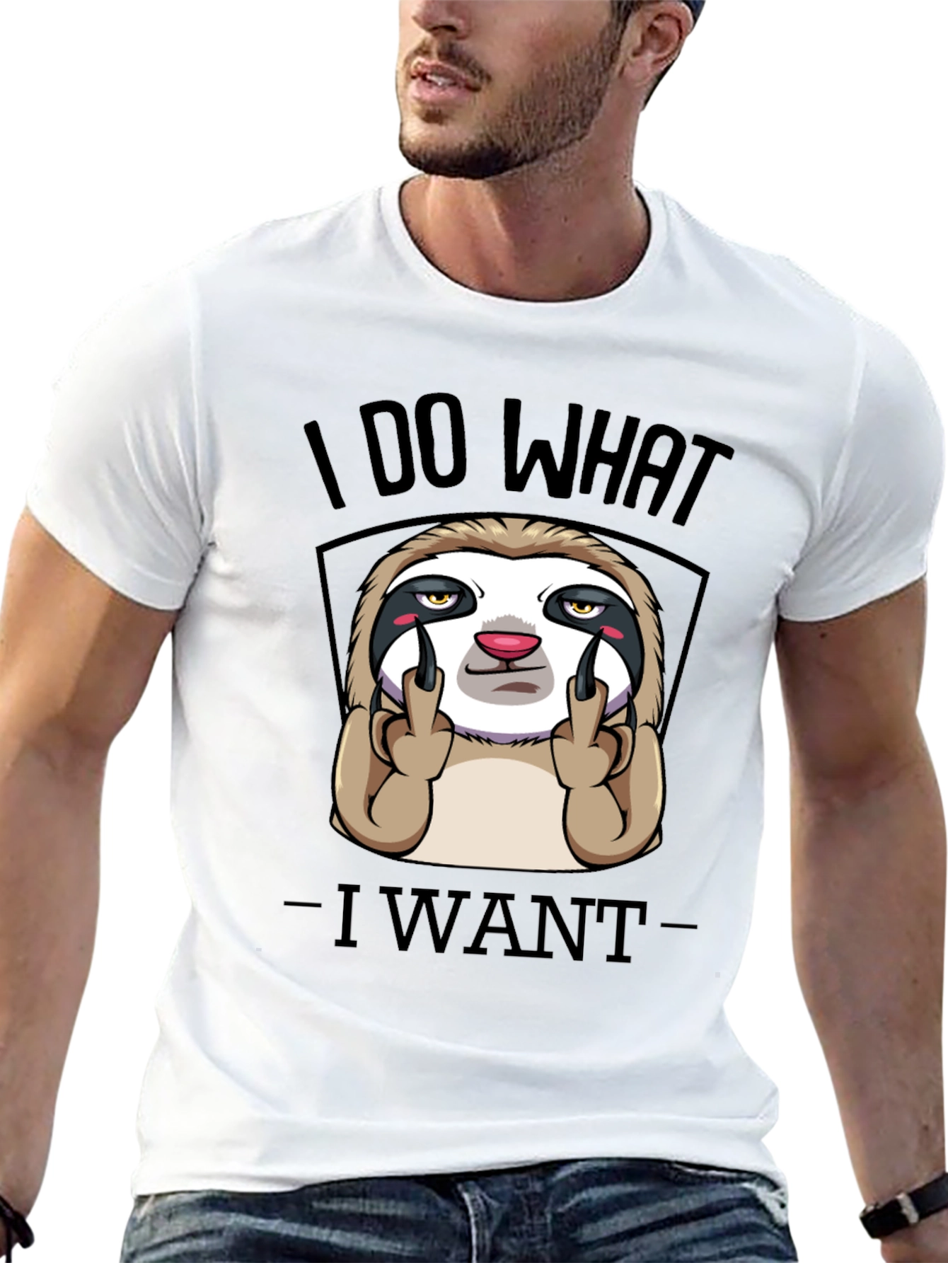 Black I Do What I Want Sloth Graphic Tee view 13