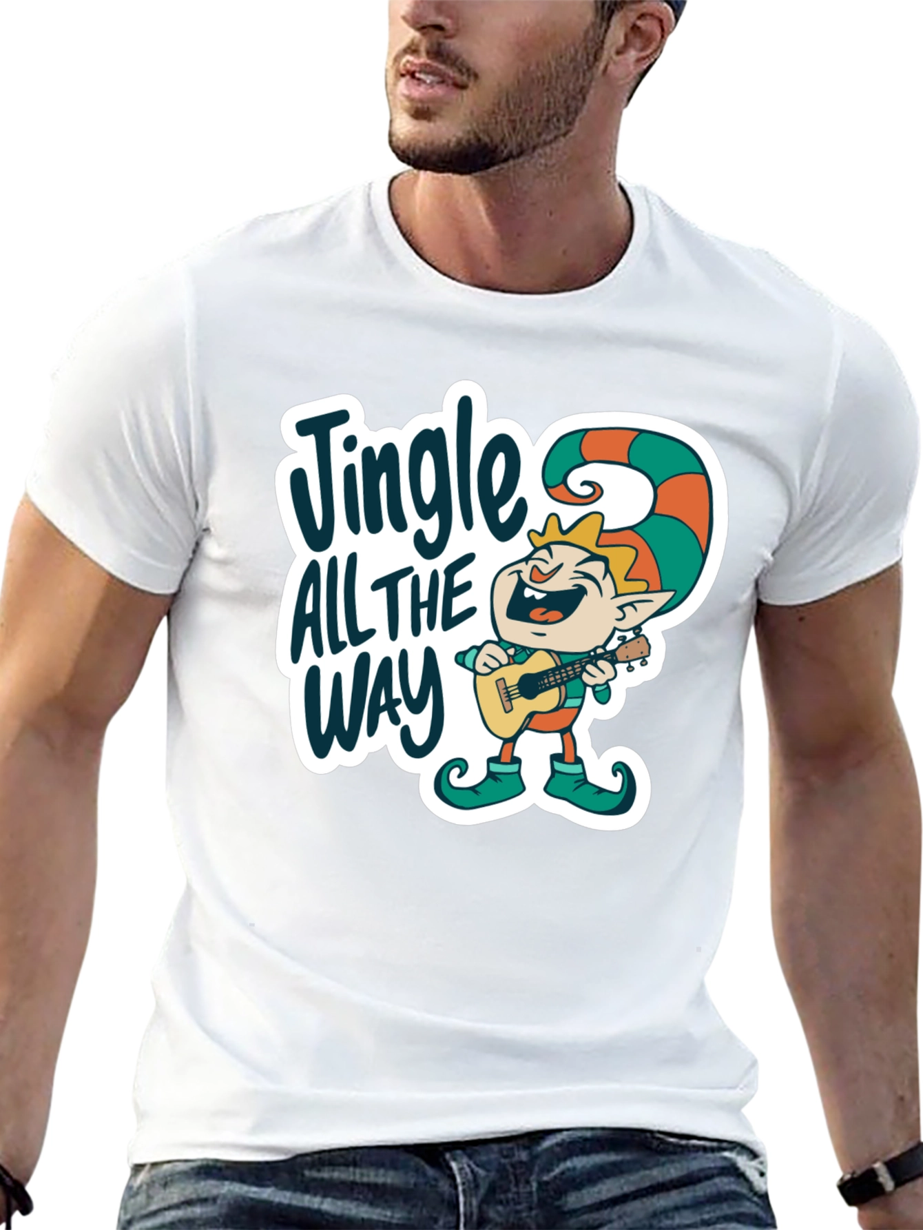 Black Jingle All The Way Elf T-Shirt view 13