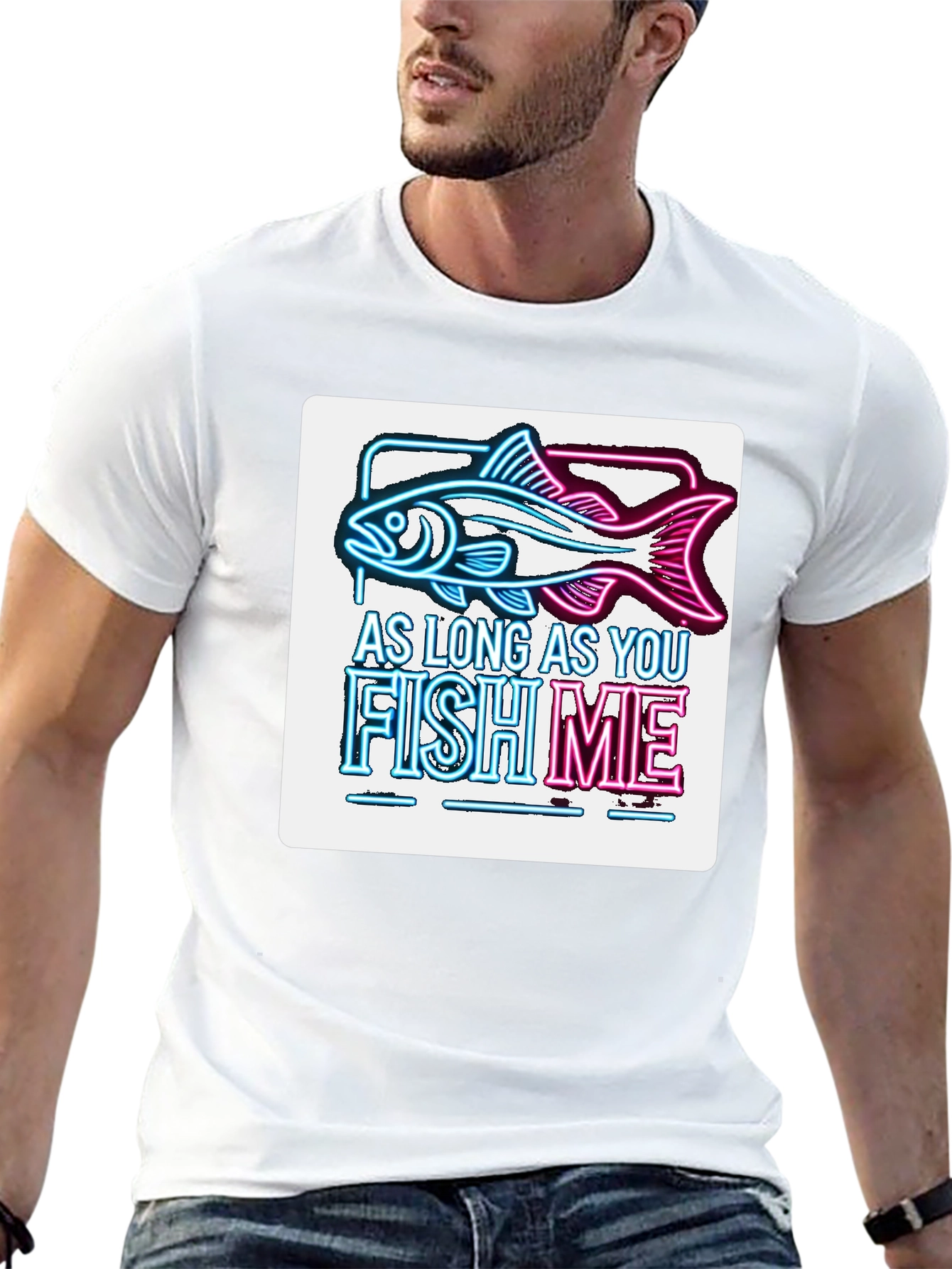 Black As Long As You Fish Me Black Tee view 13