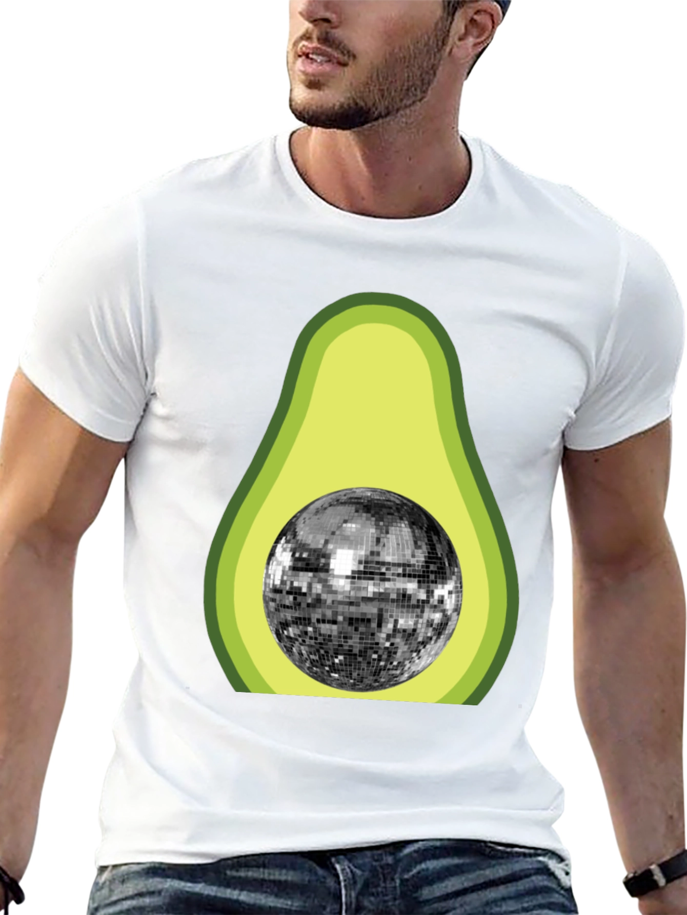Black Avocado Disco Ball Graphic T-Shirt view 13