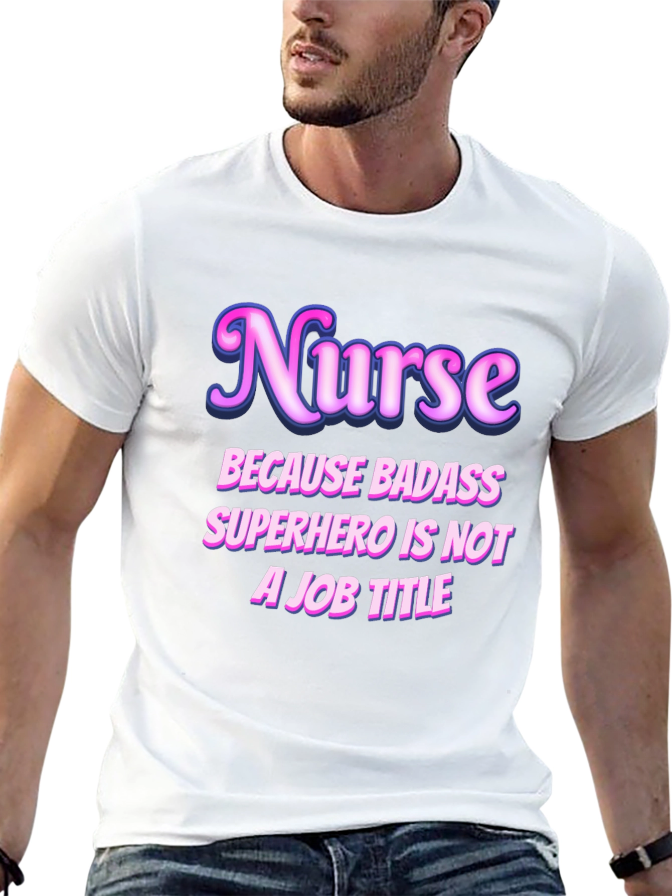 Black Nurse Badass Superhero Graphic T-Shirt view 13