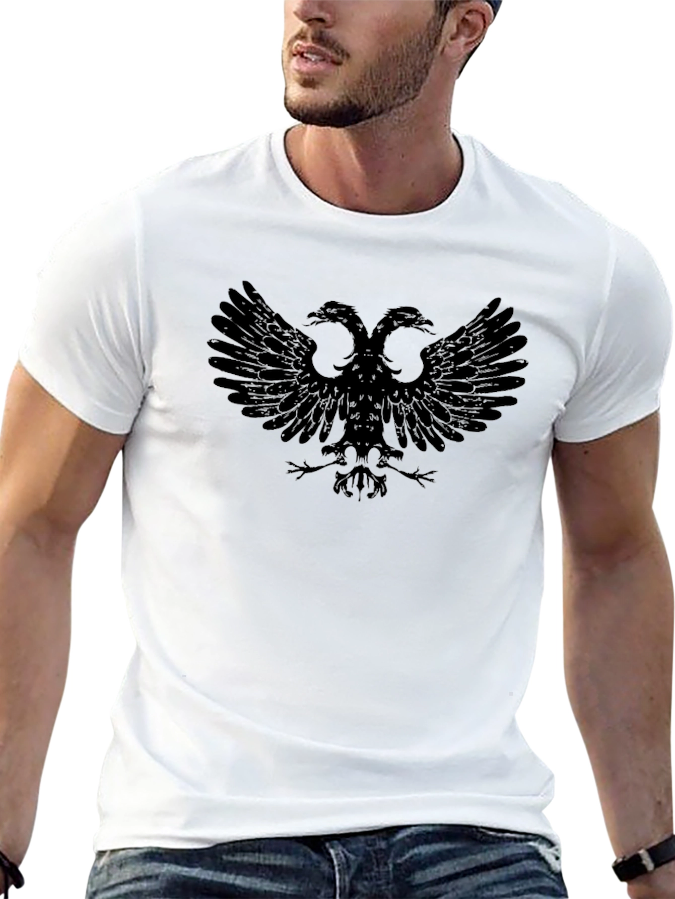 Black Albanian Eagle Graphic Tee - 13