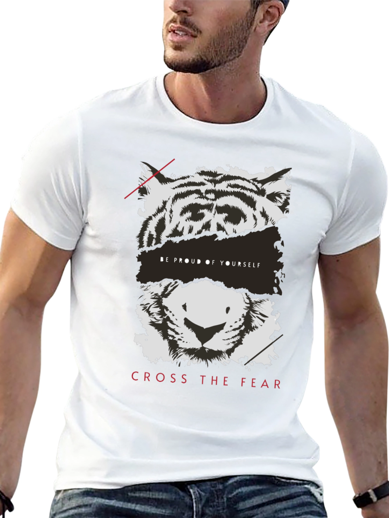 Black Tiger Graphic Tee - Be Proud, Cross Fear view 13