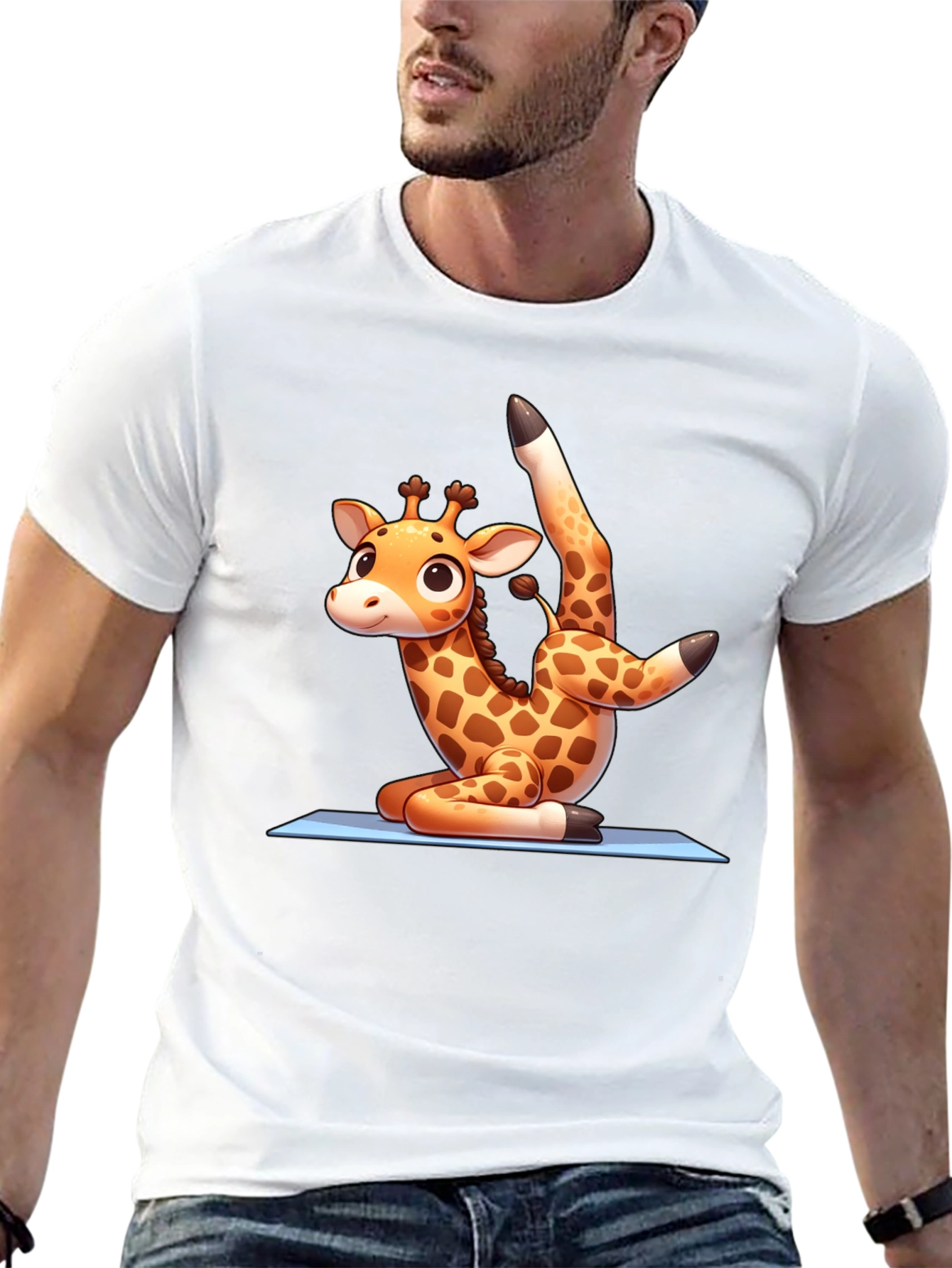 Black Yoga Giraffe T-Shirt view 13