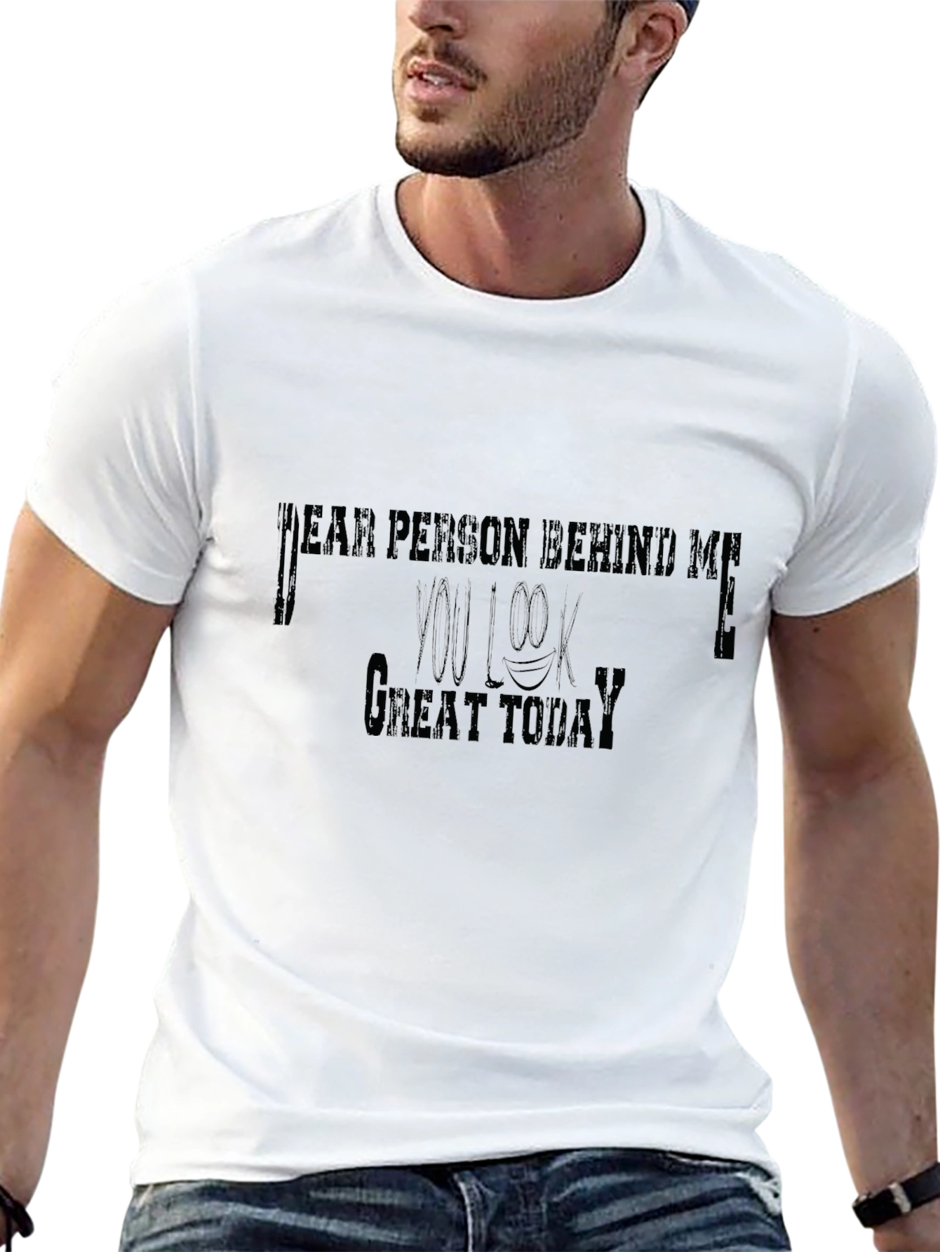 Black Humorous Graphic Tee - Dear Person Behind Me - Black view 13