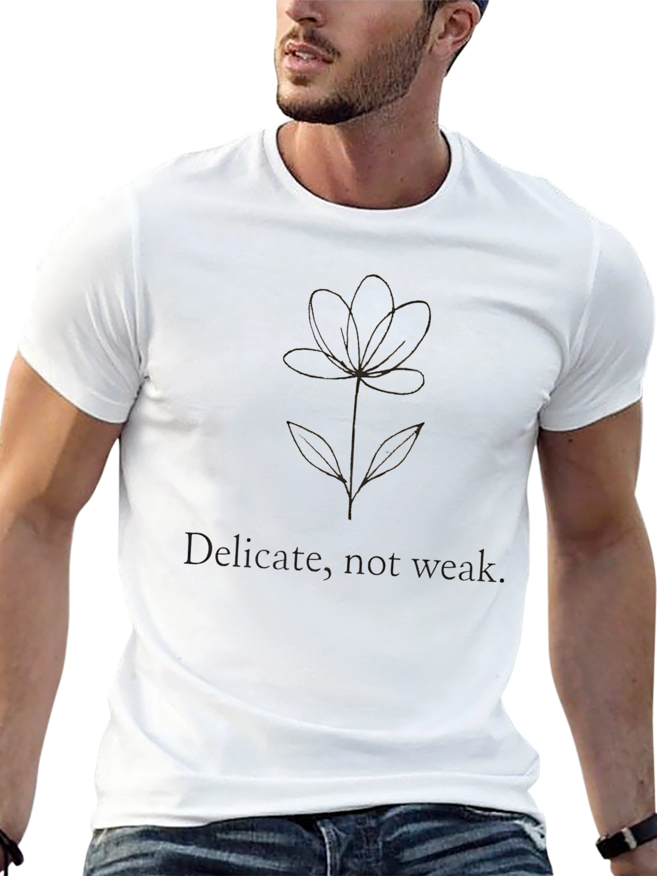 Black Delicate Flower Graphic Tee - Black view 13