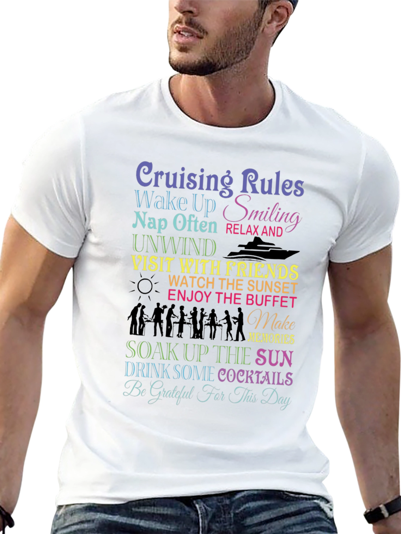 Black Cruising Rules T-Shirt: Wake Up Smiling view 13
