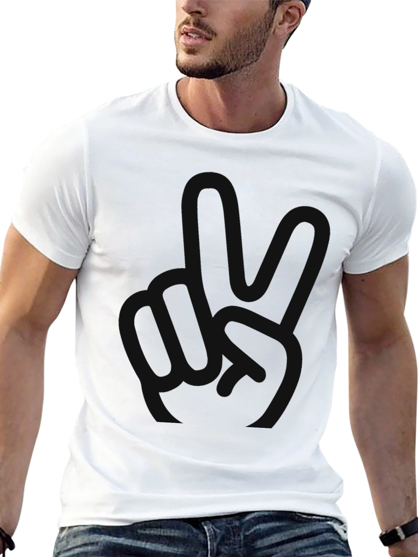 Black Men's Black Relaxed Fit Crew Neck T-Shirt view 13