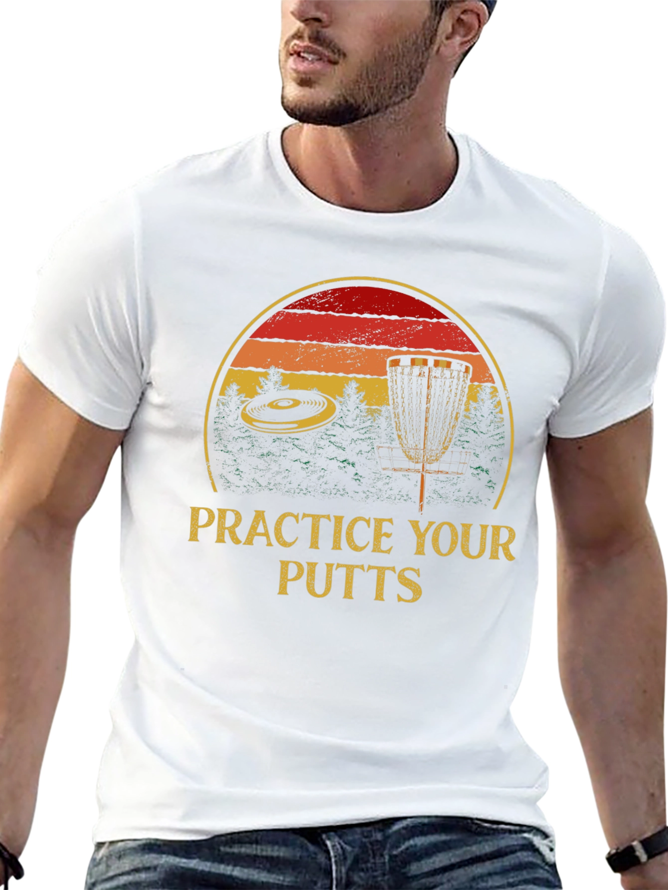 Black Practice Your Putts Graphic Tee - Disc Golf Design view 13
