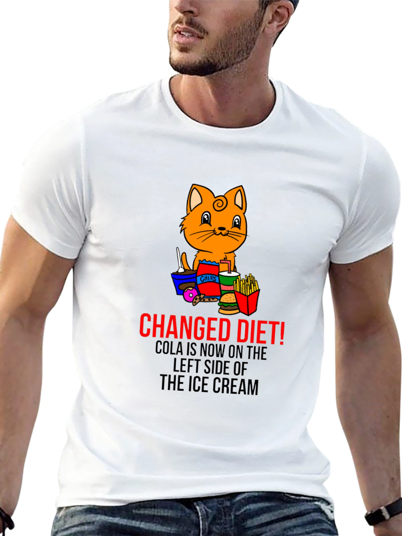 Black Changed Diet Cat T-Shirt view 13