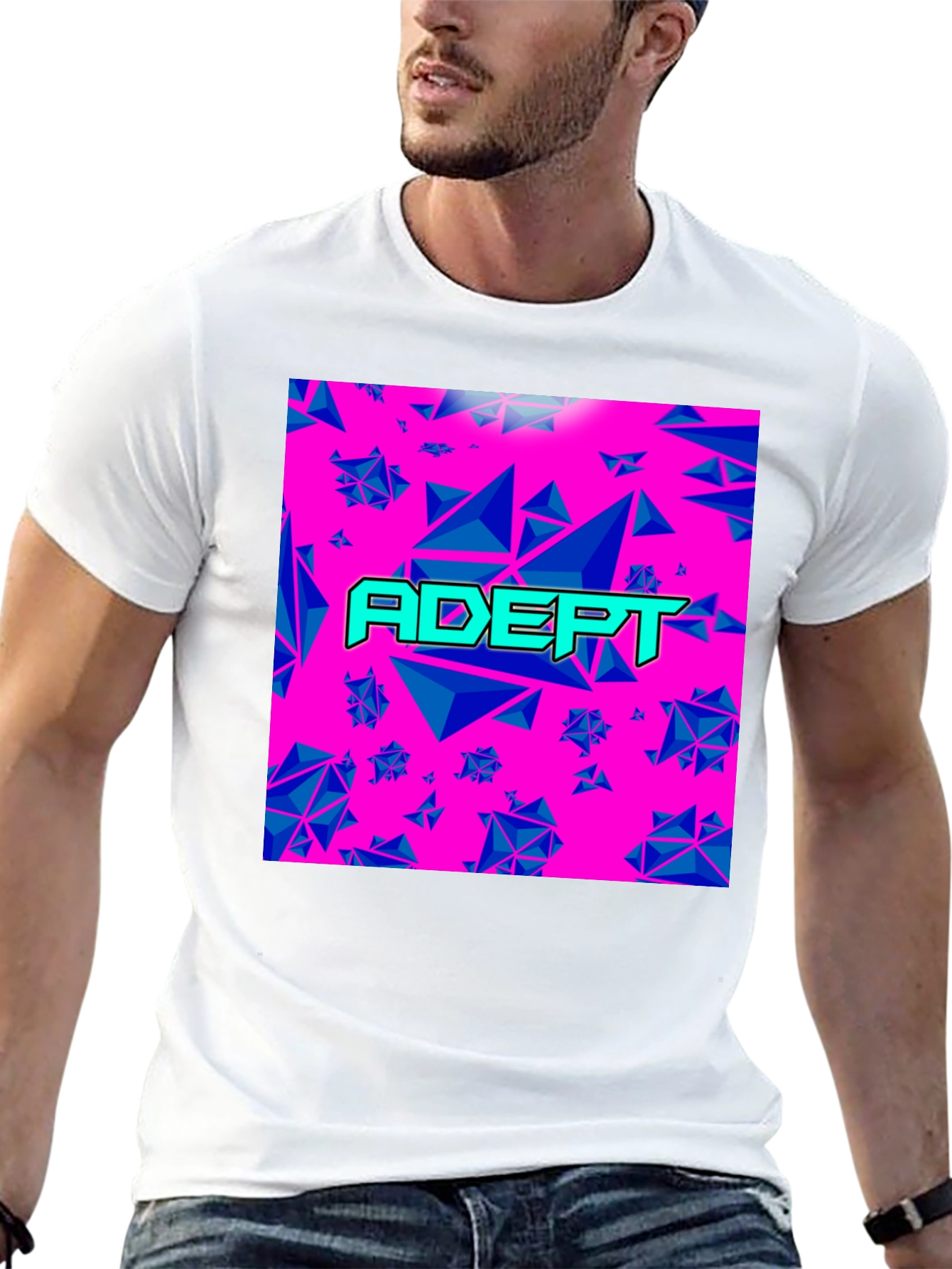 Black Adept Graphic Tee - Retro Geometric Design view 13