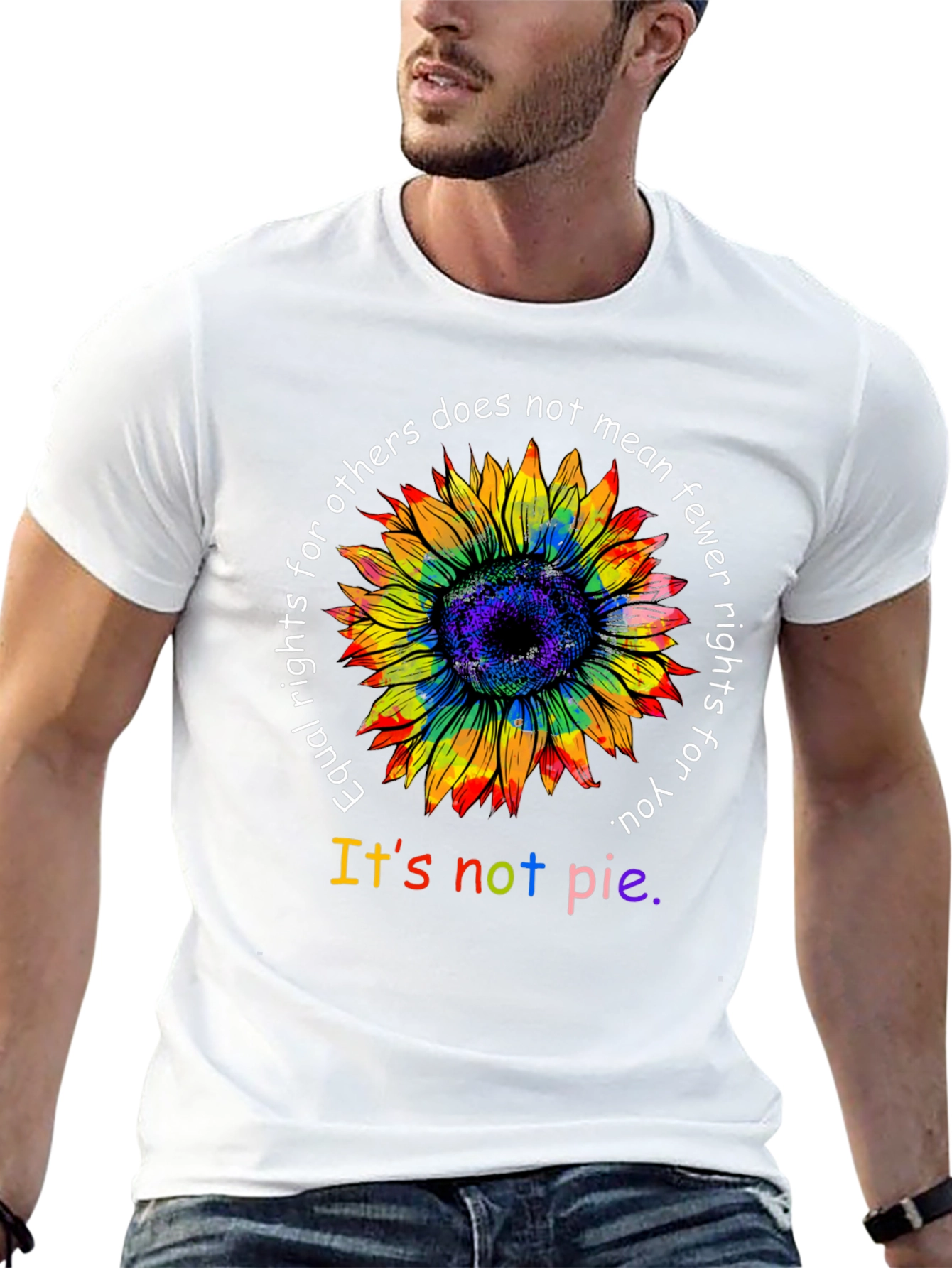 Black Equality Rights Sunflower Graphic T-Shirt view 13
