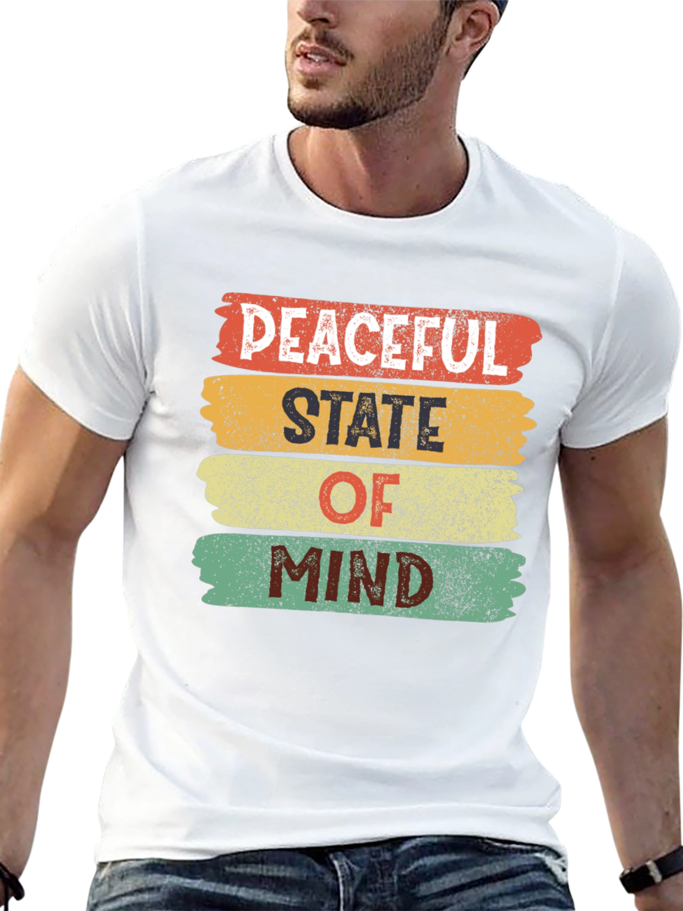 Black Peaceful State of Mind Graphic Tee view 13