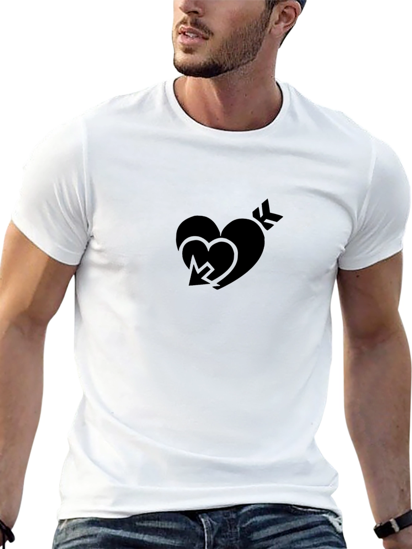 Black Black Heart Arrow Graphic Tee - Modern Style view 13