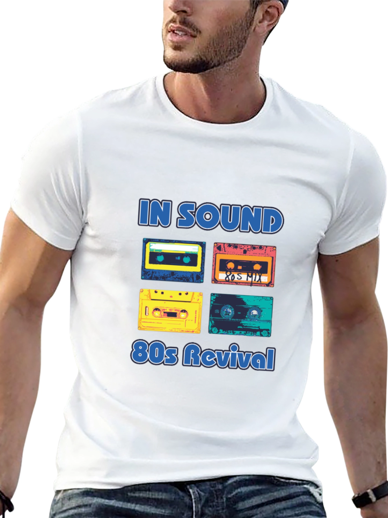 Black Retro 80s Music Revival T-Shirt view 13