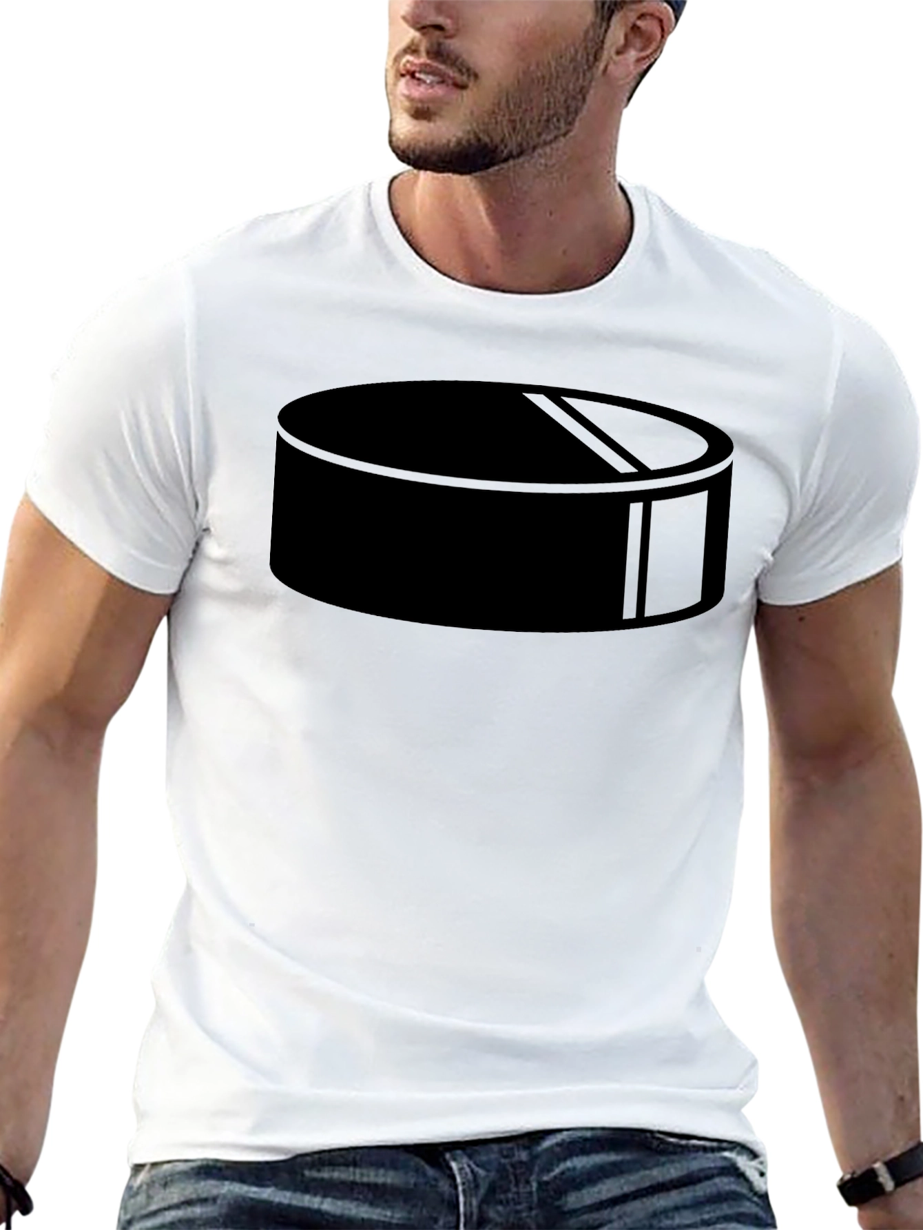 Black Black Hockey Puck Graphic T-Shirt - Casual Style view 13