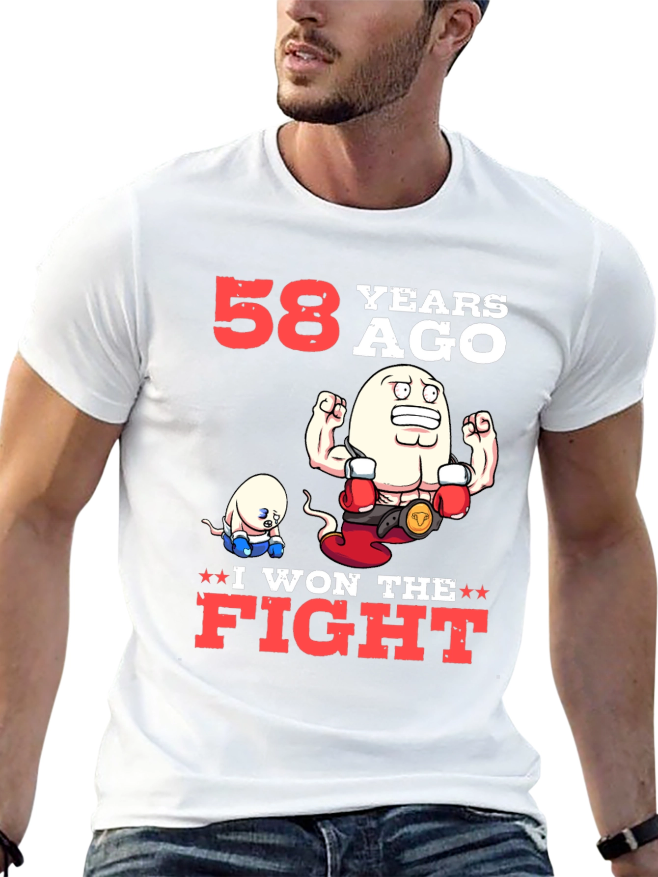 Black Funny 58 Years Ago I Won The Fight T-Shirt view 13