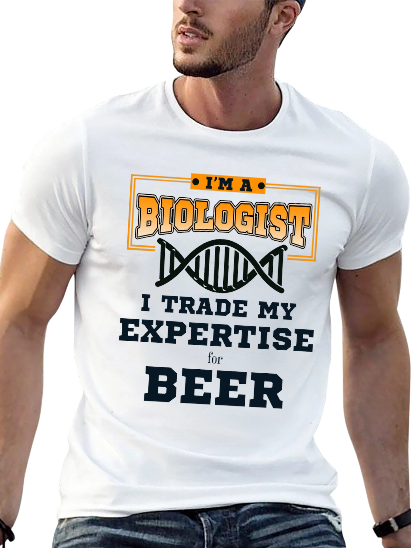 Black Biologist T-Shirt - Trade Expertise for Beer view 13
