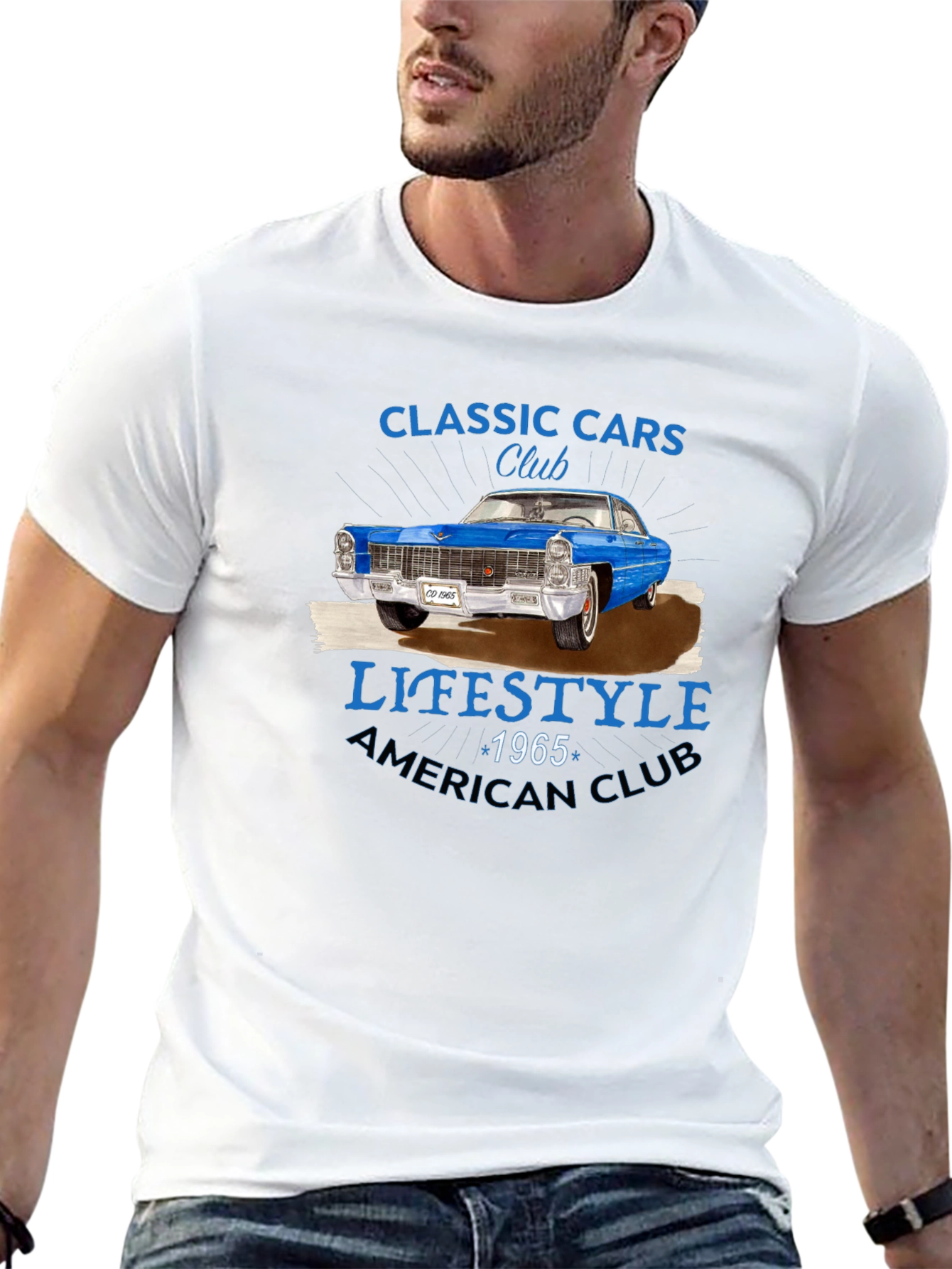 Black Classic Cars Club 1965 T-Shirt view 13
