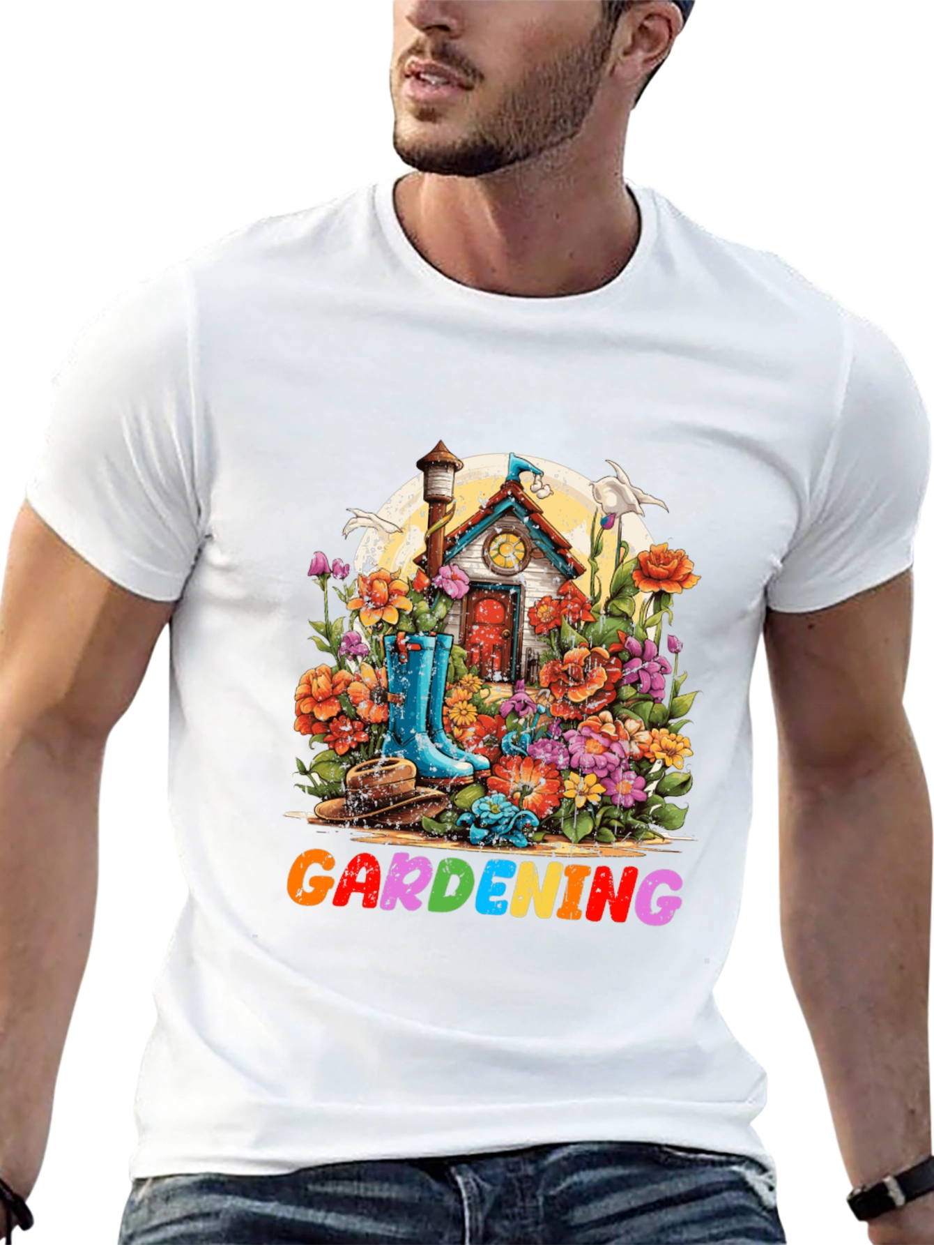 Gardening Graphic Tee - Colorful Floral Design - 13