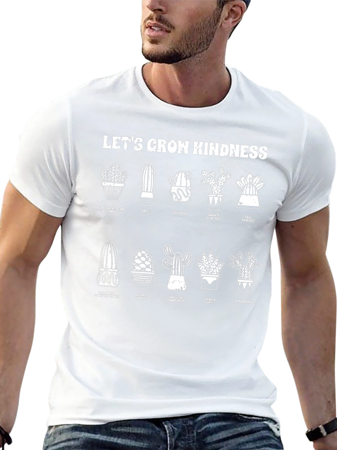 Black Let's Grow Kindness Graphic T-Shirt view 13